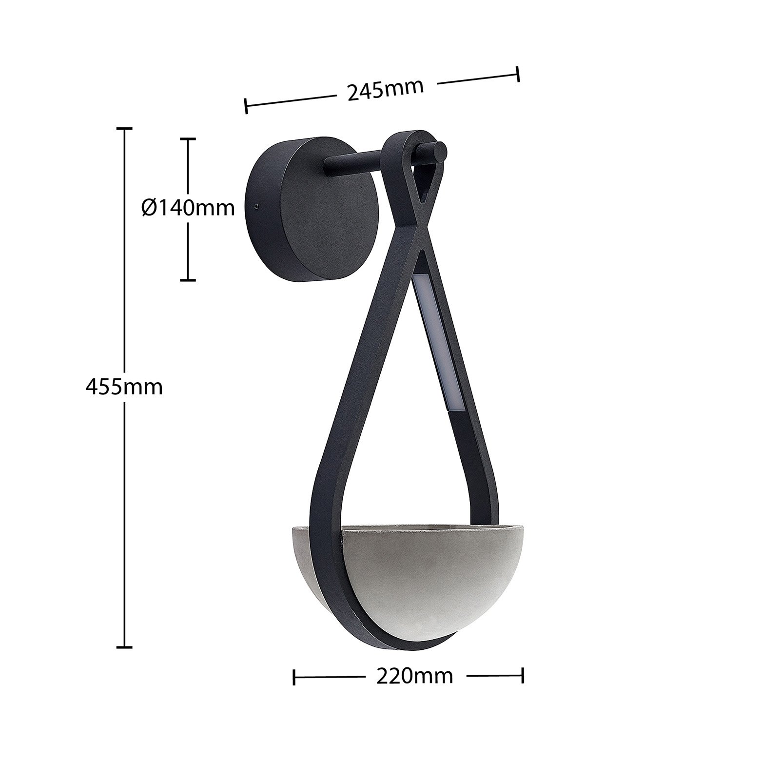 Florka Buiten Wandlamp IP54 Dark Grey - Lucande
