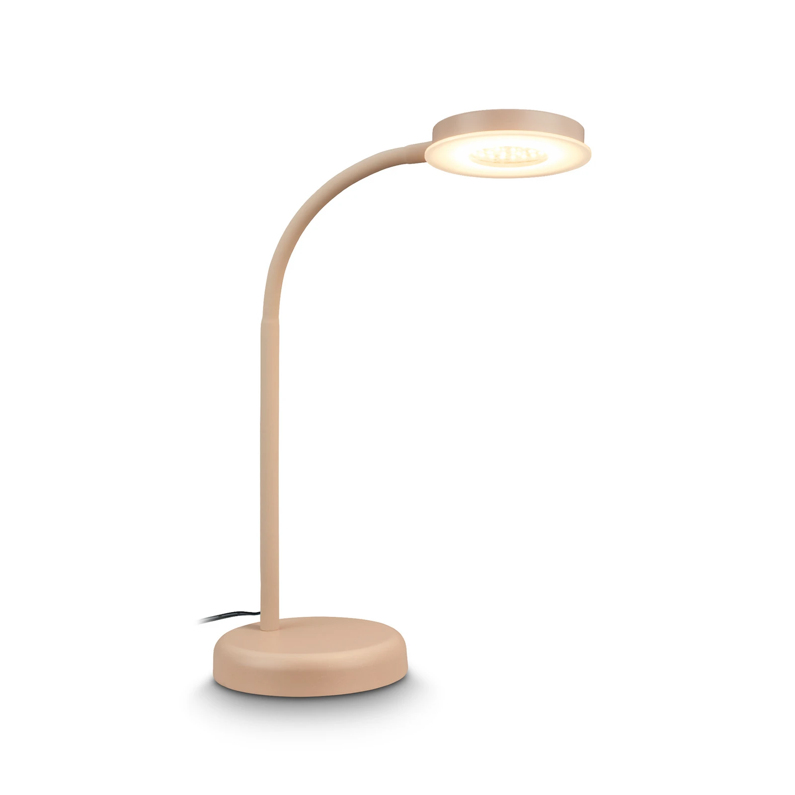 Stolová LED lampa Megg, béžová, kov, stmievač, 3 000 K