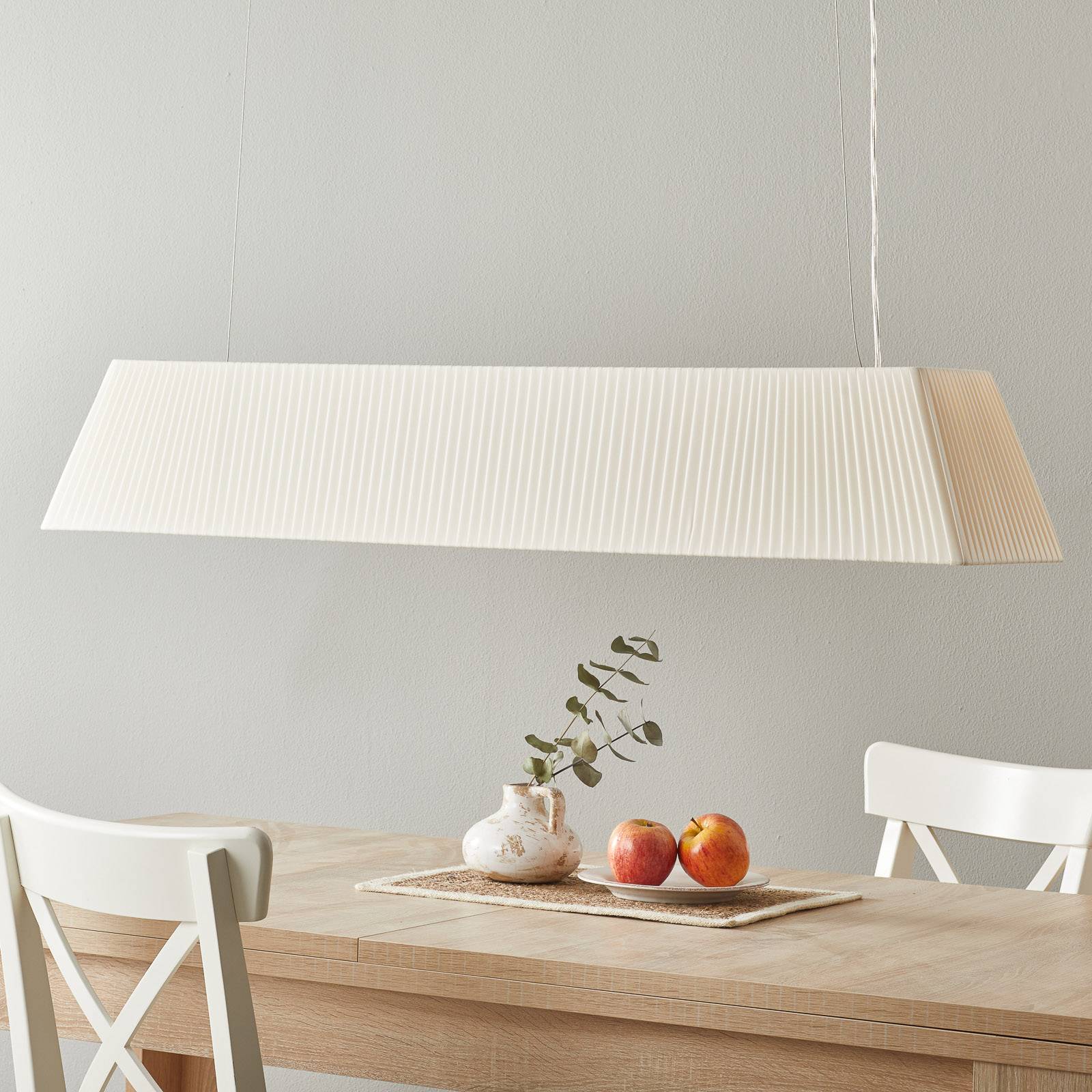 Bover Mei 120 - podłużna lampa wisząca, kremowa