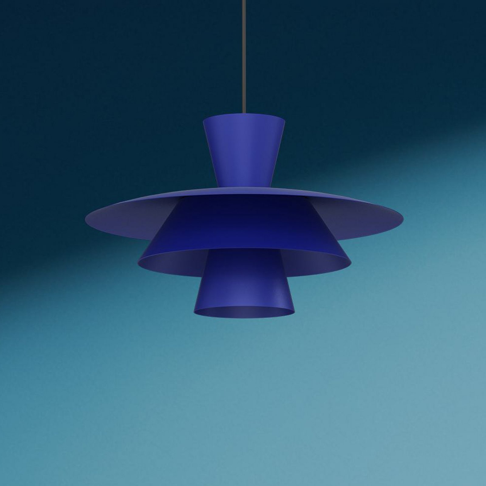 Suspension Plato, bleu foncé, métal, Ø 38 cm, E27
