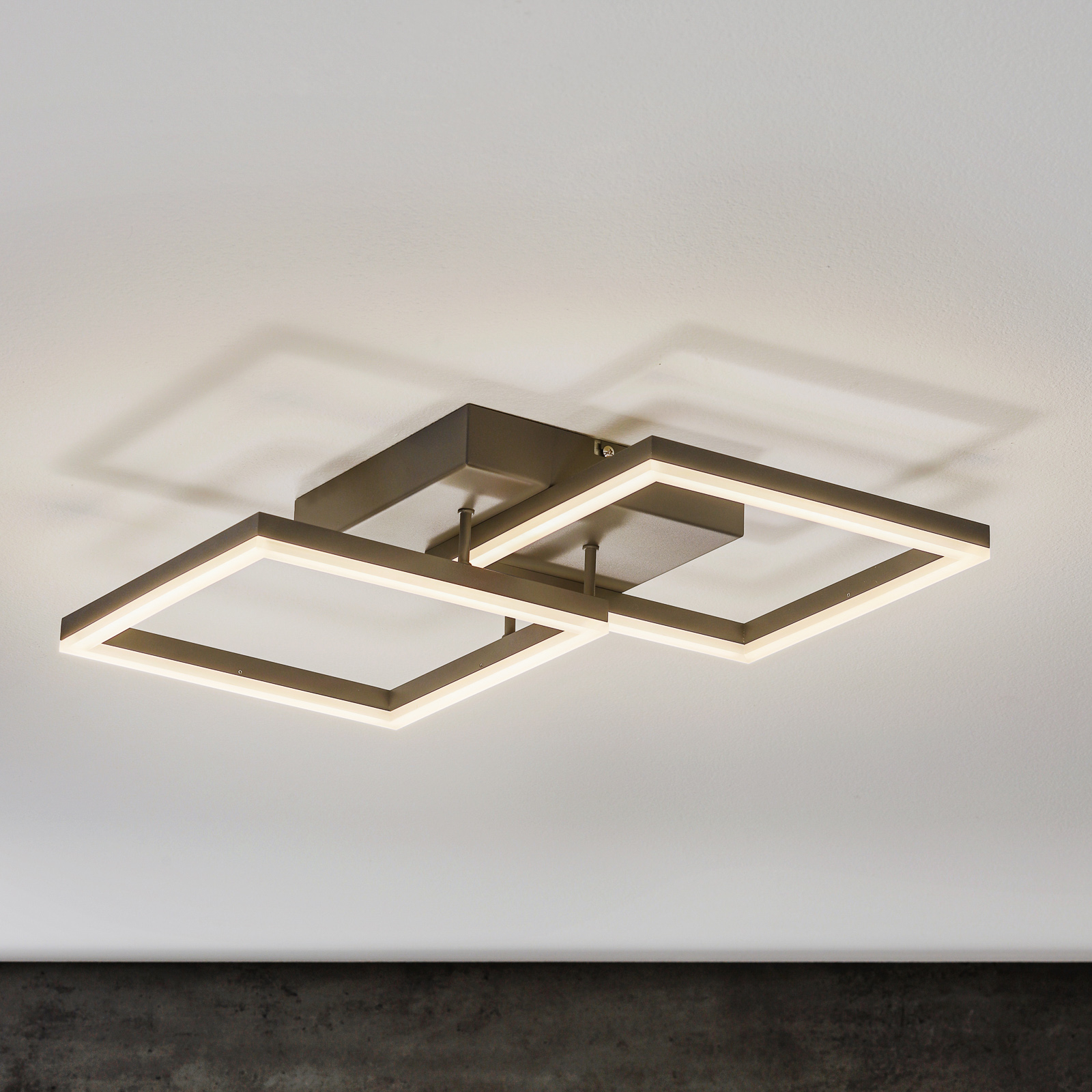 Lámpara techo LED Bard 45x45cm 2 luces antracita