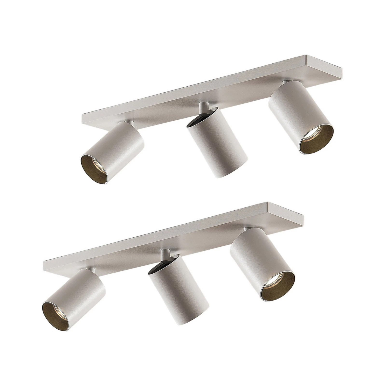 Arcchio Strahler Brinja, 2er-Set, weiß, eckig, 3-flg., GU10