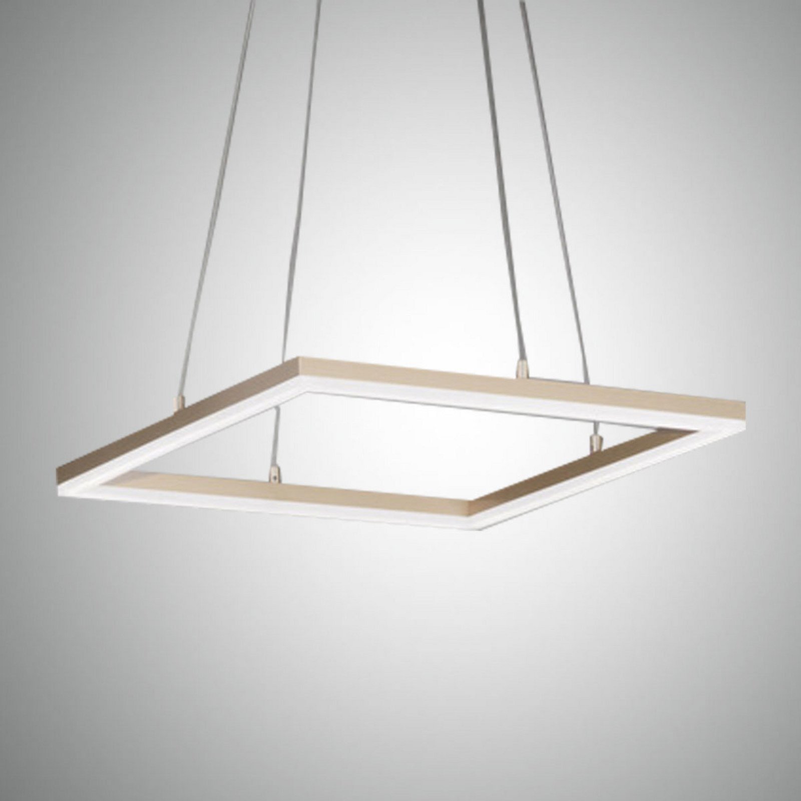 Fabas Luce Lampă pendul LED Bard 42x42cm finisaj auriu mat - Camera de zi / sufragerie - modern - auriu mat alb mat - Metal