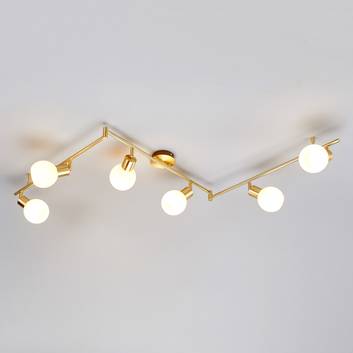 Elaine - LED-loftslampe med 6 lyskilder, messing