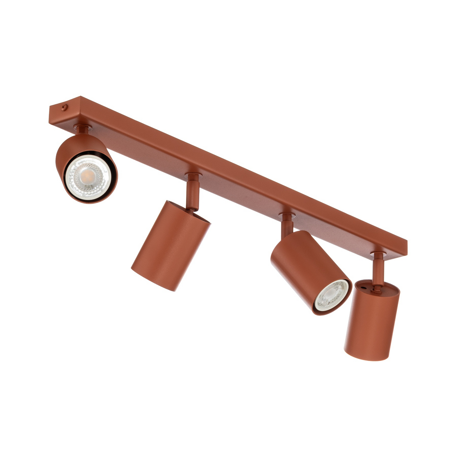 Spot de tavan Zoom, 4 becuri, roșu, oțel, GU10