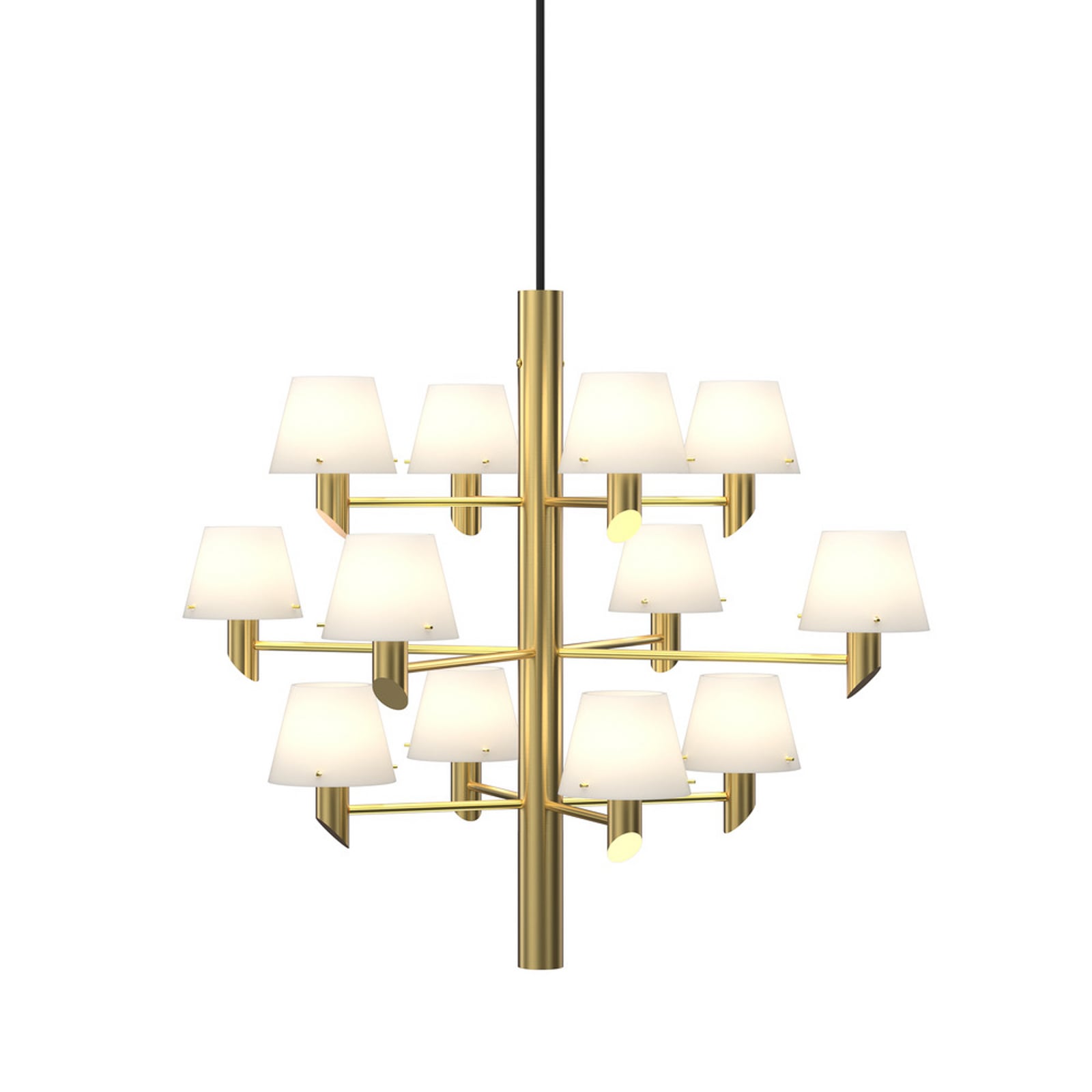 Gil Lustre, couleur laiton, Ø 67 cm, à 12 lampes - Herstal Gil Lustre, couleur laiton, Ø 67 cm, à 12 lampes - Herstal