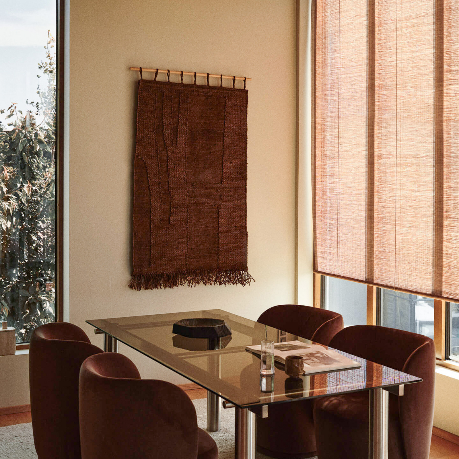 HARVEST Wandteppich dunkelbraun 165x100 Jute  - ferm LIVING