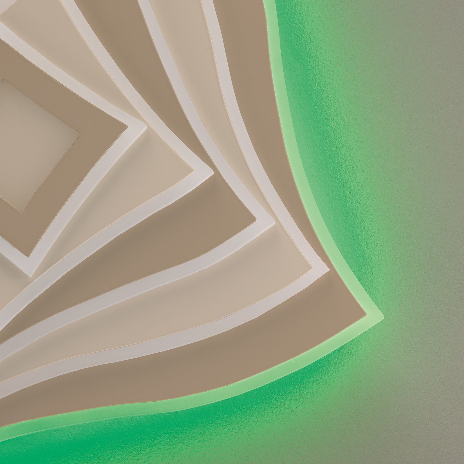 Lámpara LED de techo HERO, gris claro, 50 x 50 cm, control remoto CCT atenuable Lámpara LED de techo HERO, gris claro, 50 x 50 cm, control remoto CCT atenuable