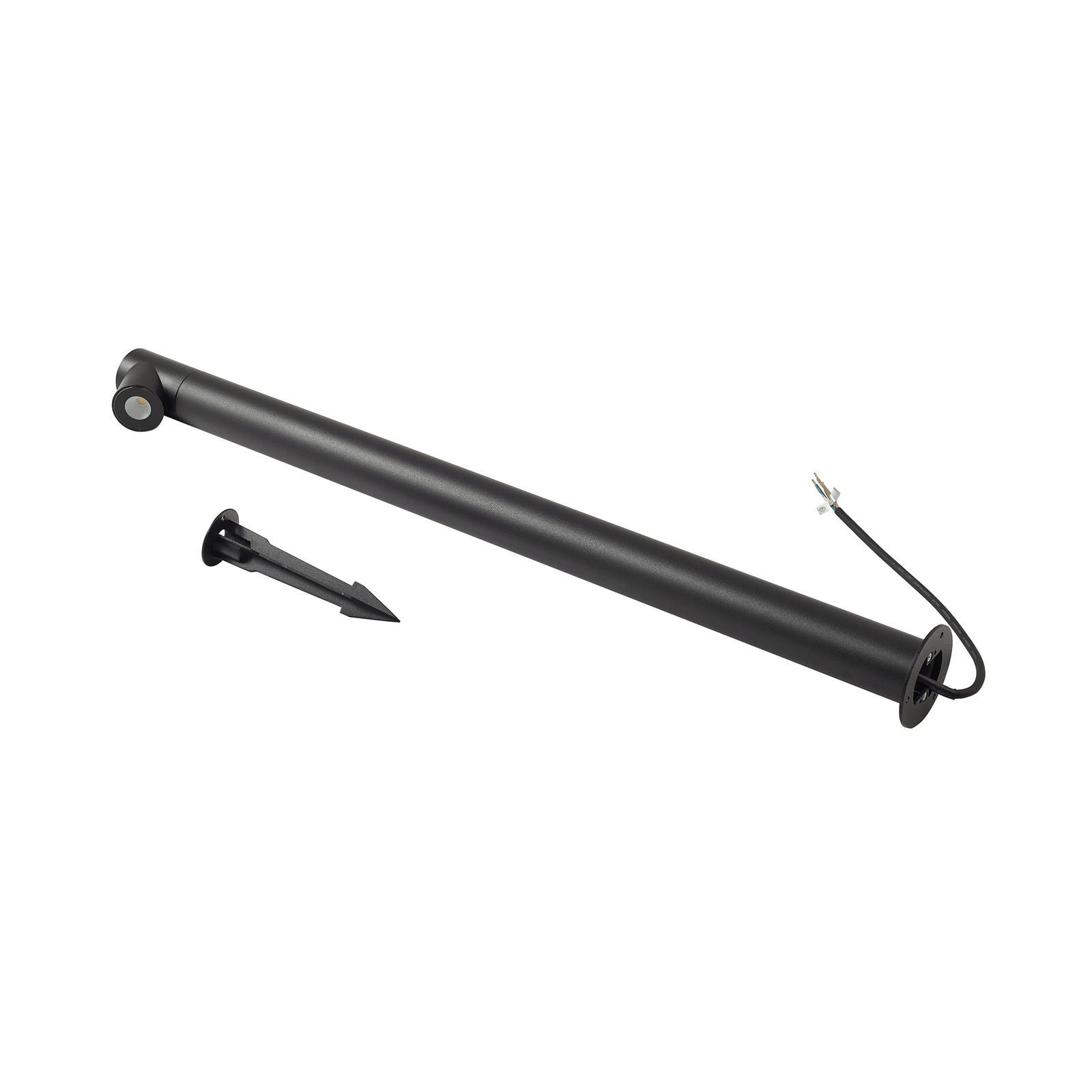 Luz de caminho Lindby LED Luzian, altura 80 cm, preto, espigão de chão