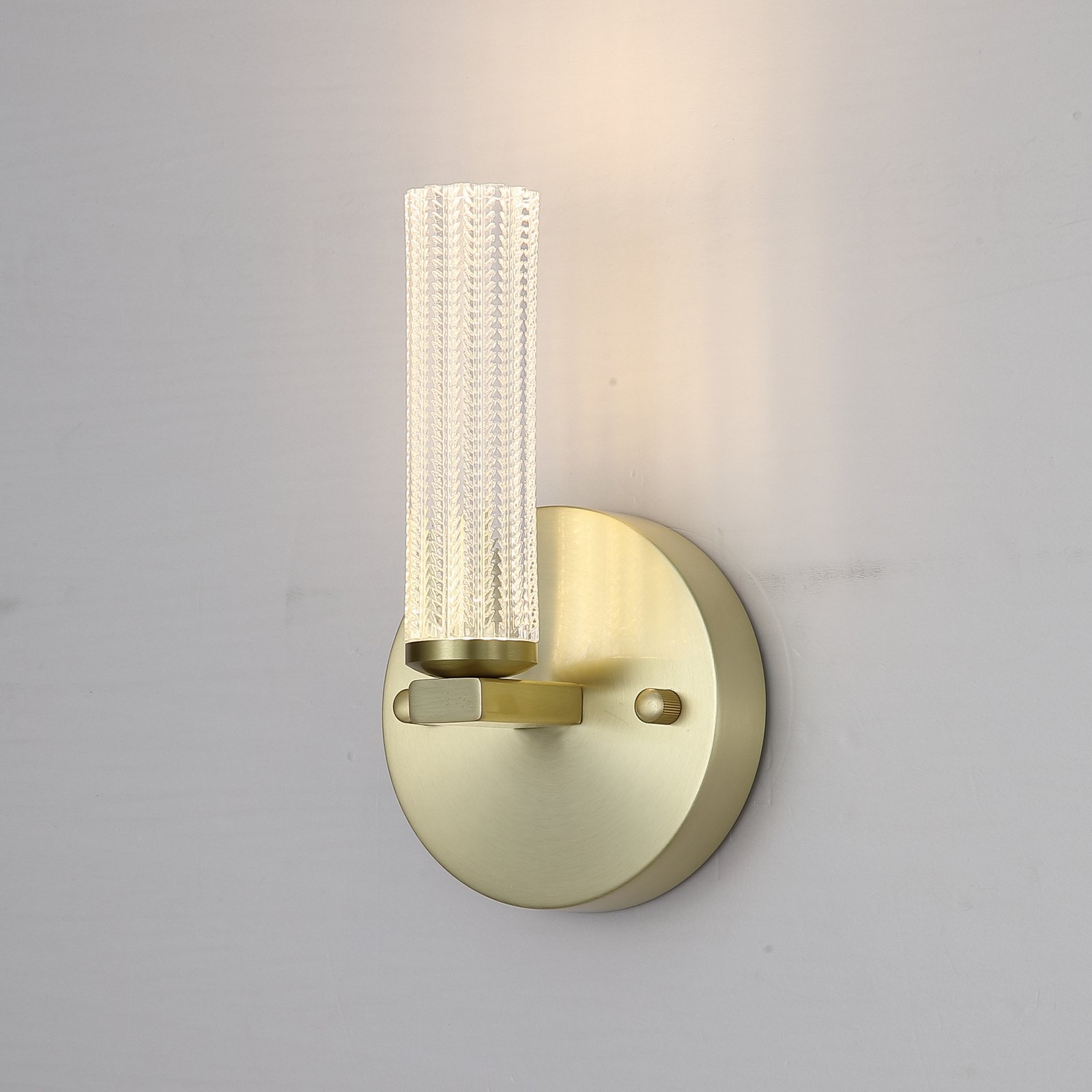LED vannas istabas sienas lampa Aberdeen, augstums 24 cm, misiņa krāsas metāls
