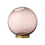 AYTM Vase Globe, Ø 17 cm, rose / doré, verre, acier inoxydable