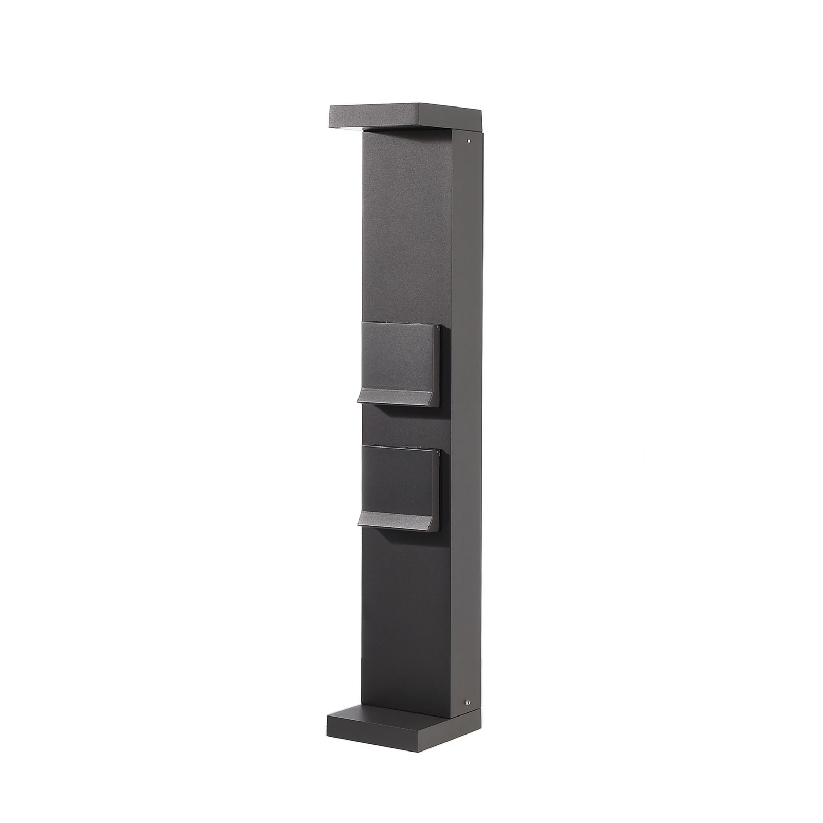 lámpara sobremuro LED, columna con enchufes Lerna, 60 cm, aluminio gris oscuro