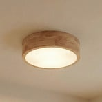 Lindby taklampe Tanju, Ø 30 cm, 2 lyskilder, eik, E27