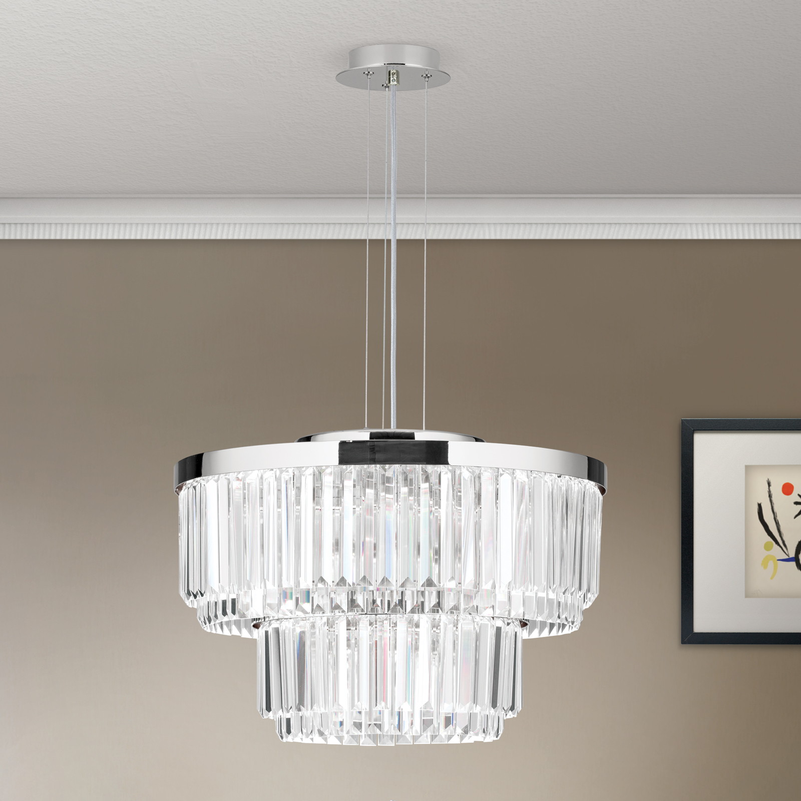 LED-Pendelleuchte Prism, rund, Ø 55 cm