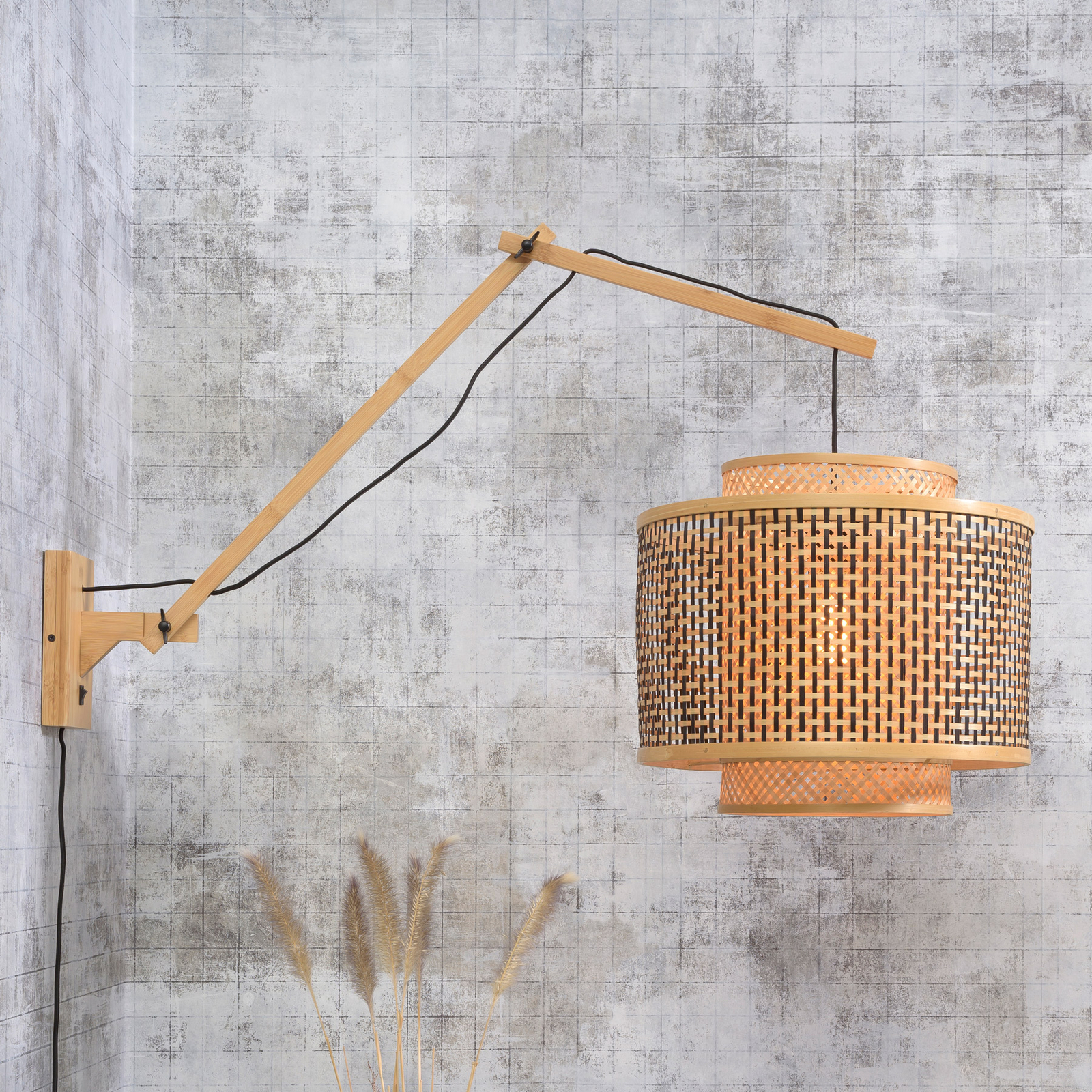GOOD & MOJO Bhutan wall lamp 2 arms, Ø40cm