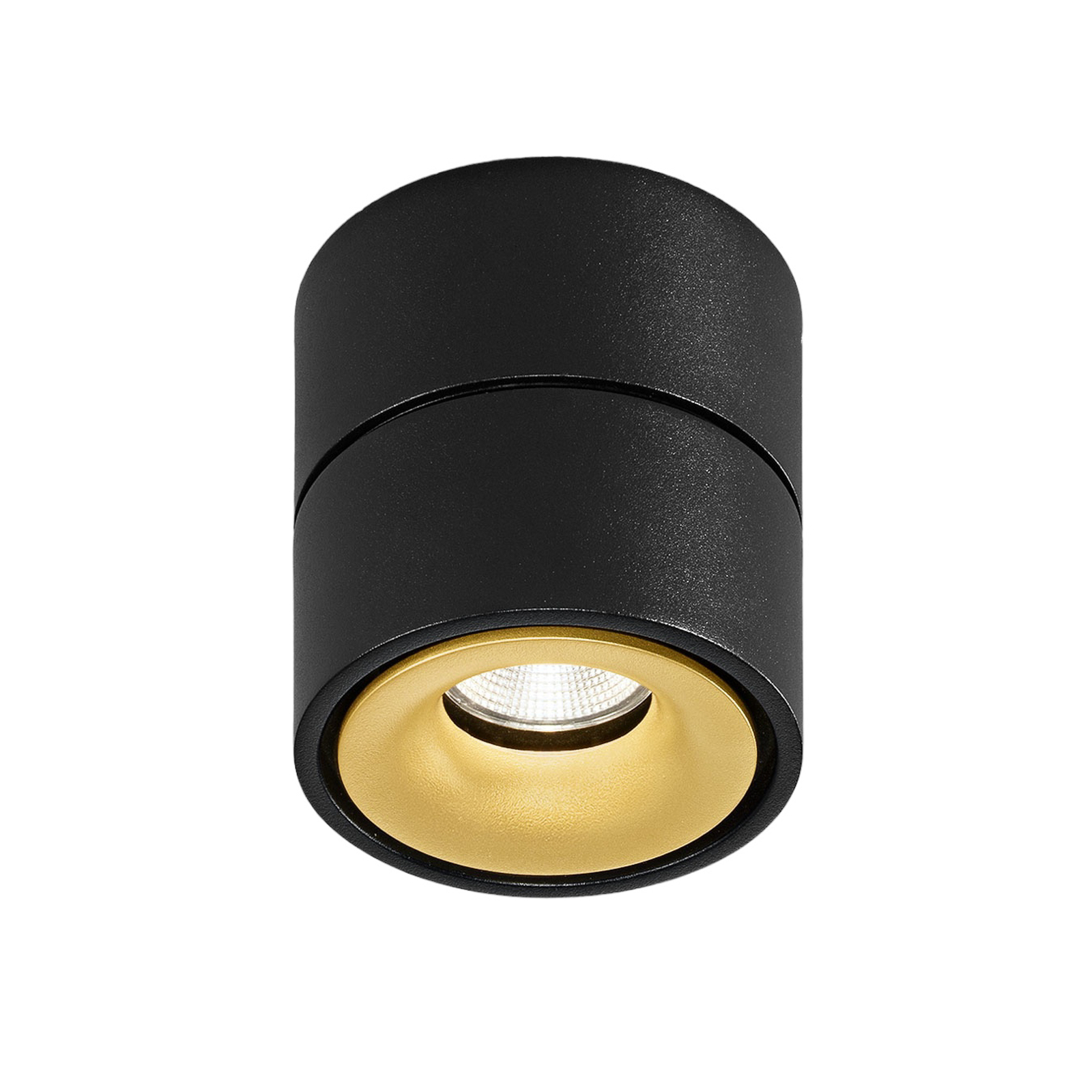 Egger Clippo spot plafond LED, noir-doré, 3 000 K