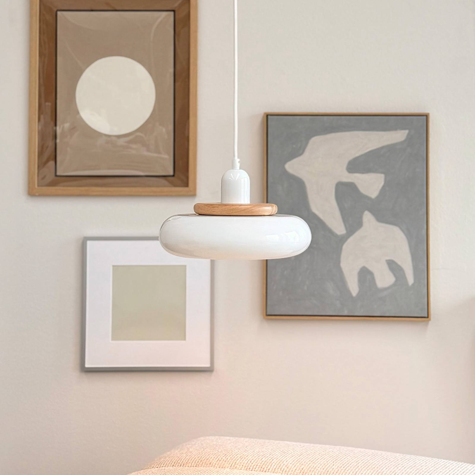 Dyberg Larsen hanglamp Planet Mini, wit, Ø 27 cm, metaal