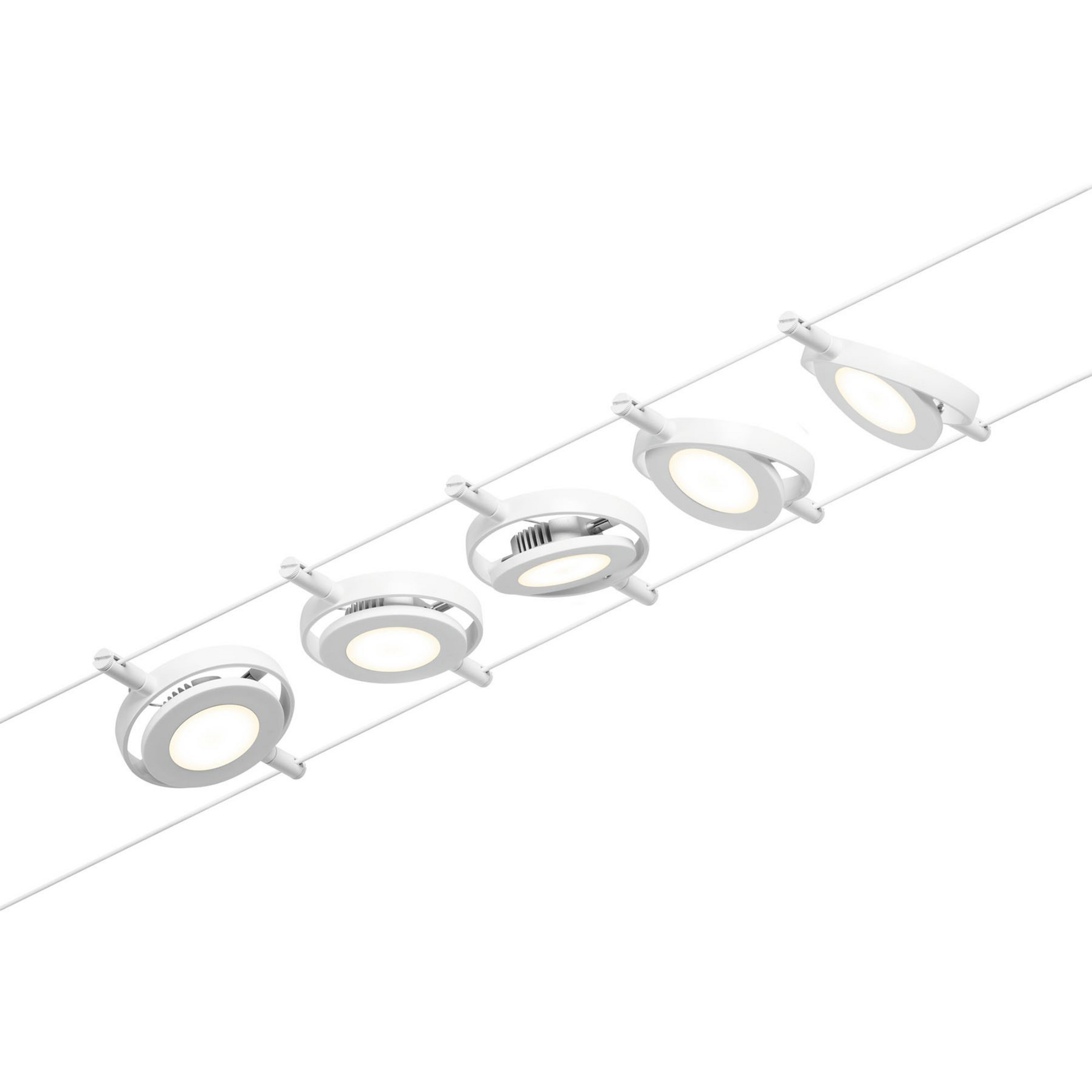 Wire RoundMac LED-vaijerijärjestelmä, valkoinen, 5-lamppuinen - Paulmann