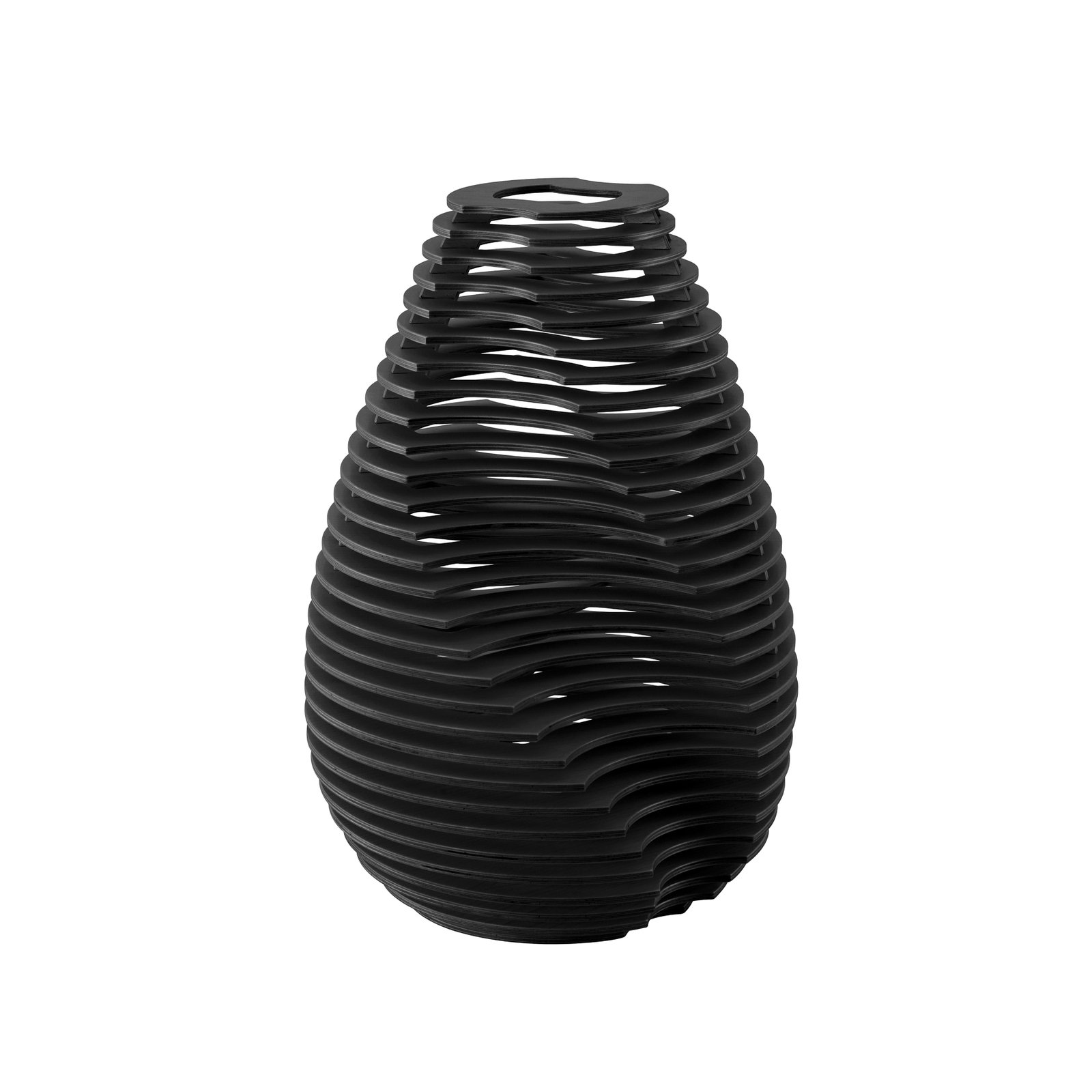 Lampe sur pied Twist, hêtre, noir, 63,7 cm