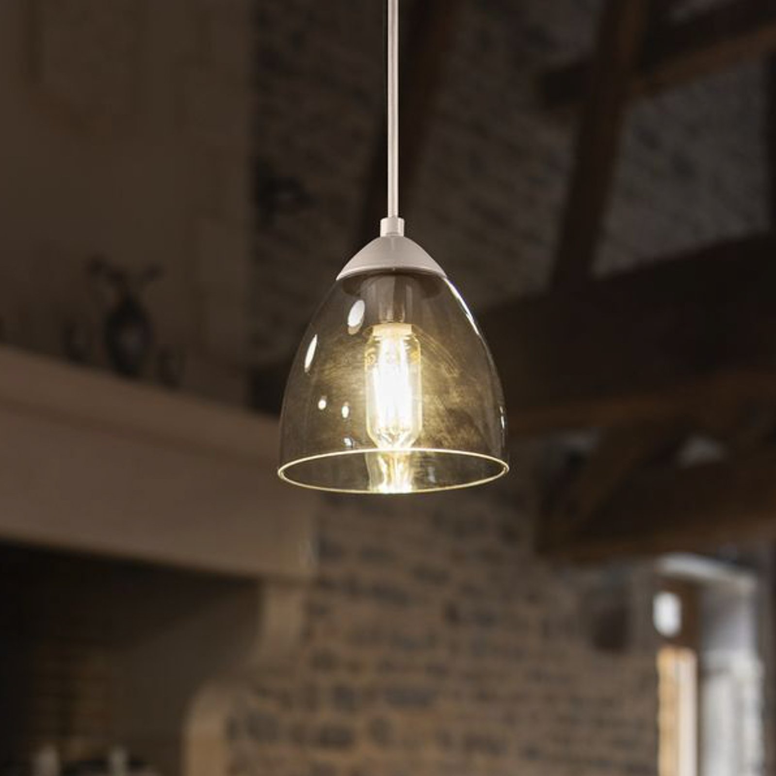 SLV Para Cone GL pendant light with glass shade