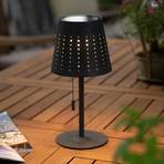 Lampa stołowa LED Mandy złącze USB solarna, czarna
