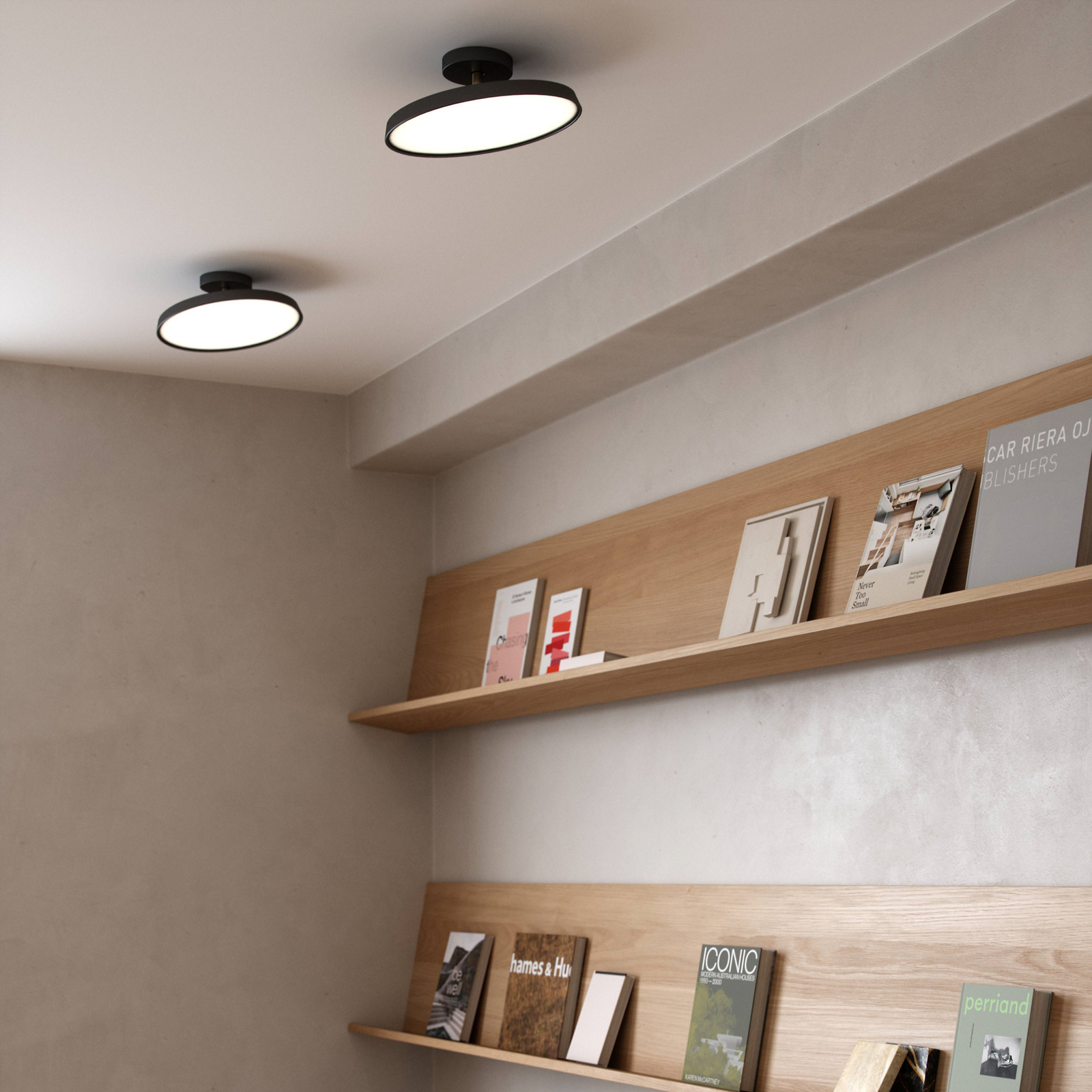 Kaito Pro 30 LED ceiling light, black, Ø 30 cm