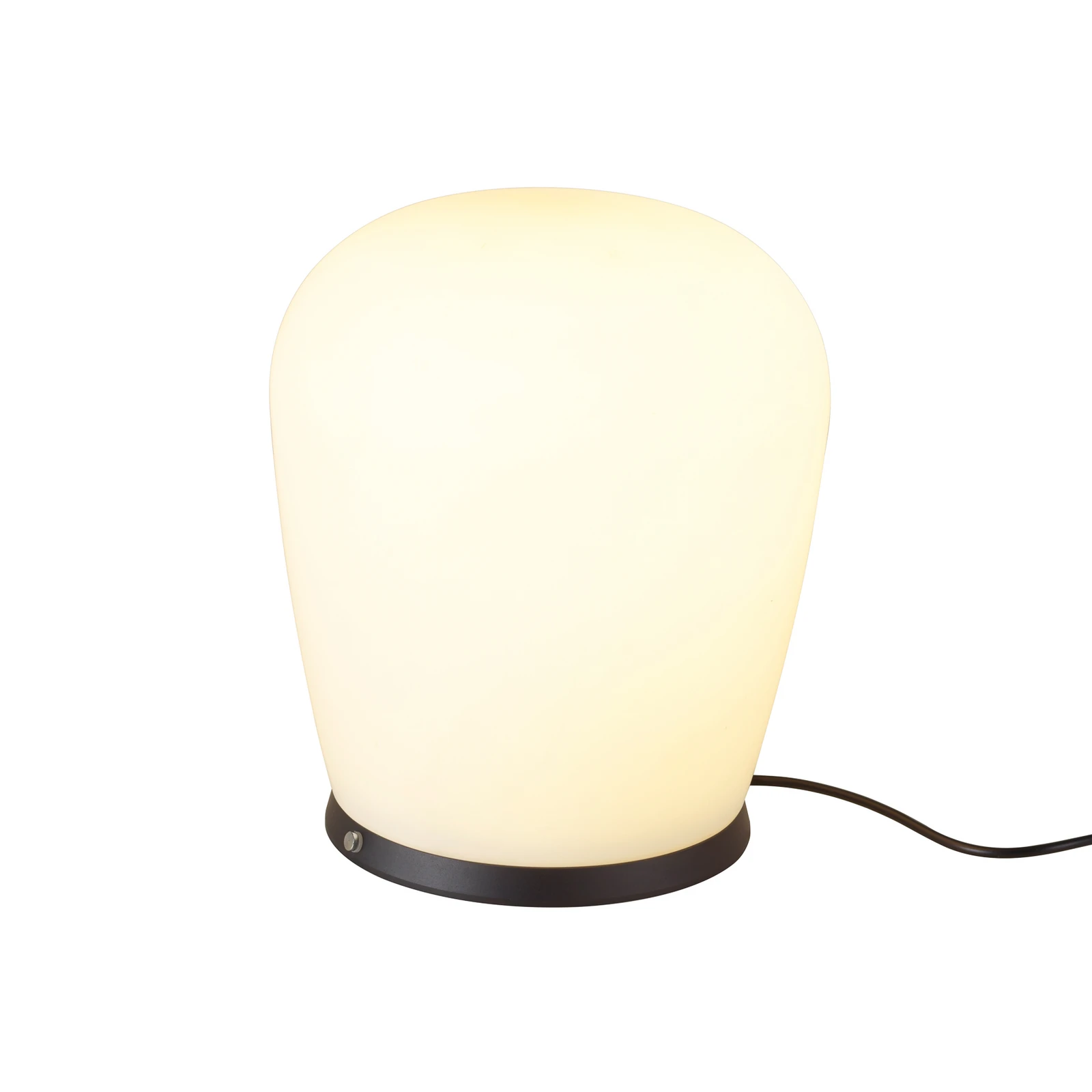 Bopp LED настолна лампа Cara, черна, Ø 18 cm, стъкло