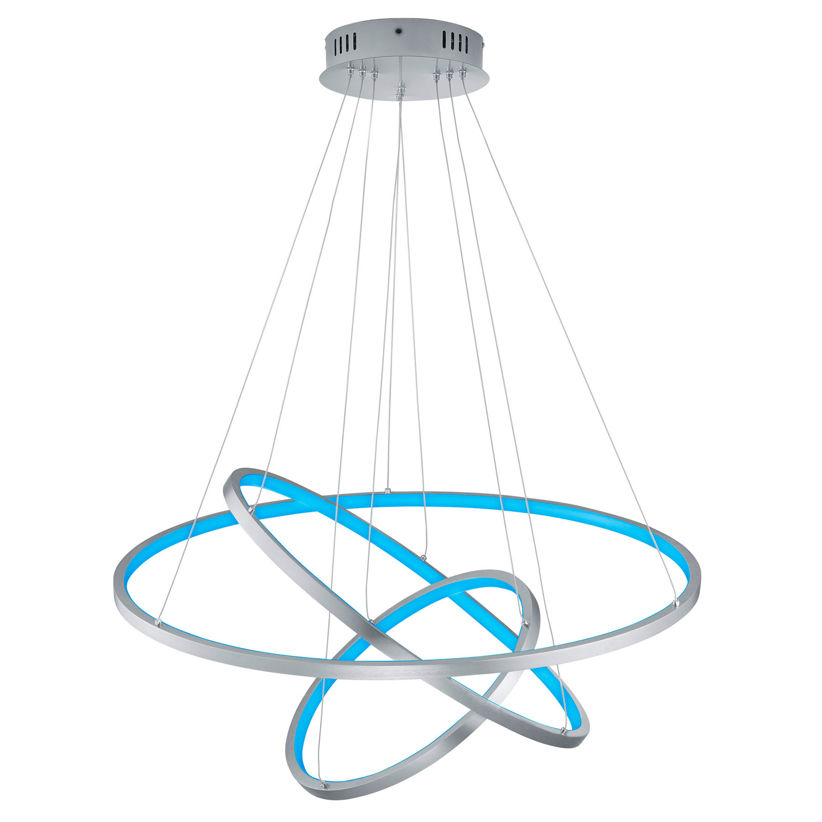 Trio WiZ Aaron suspension LED smart, nickel mat