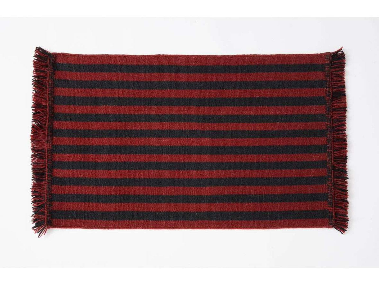 Stripes and Stripes Wool Rug 95x52 Cherry - HAY