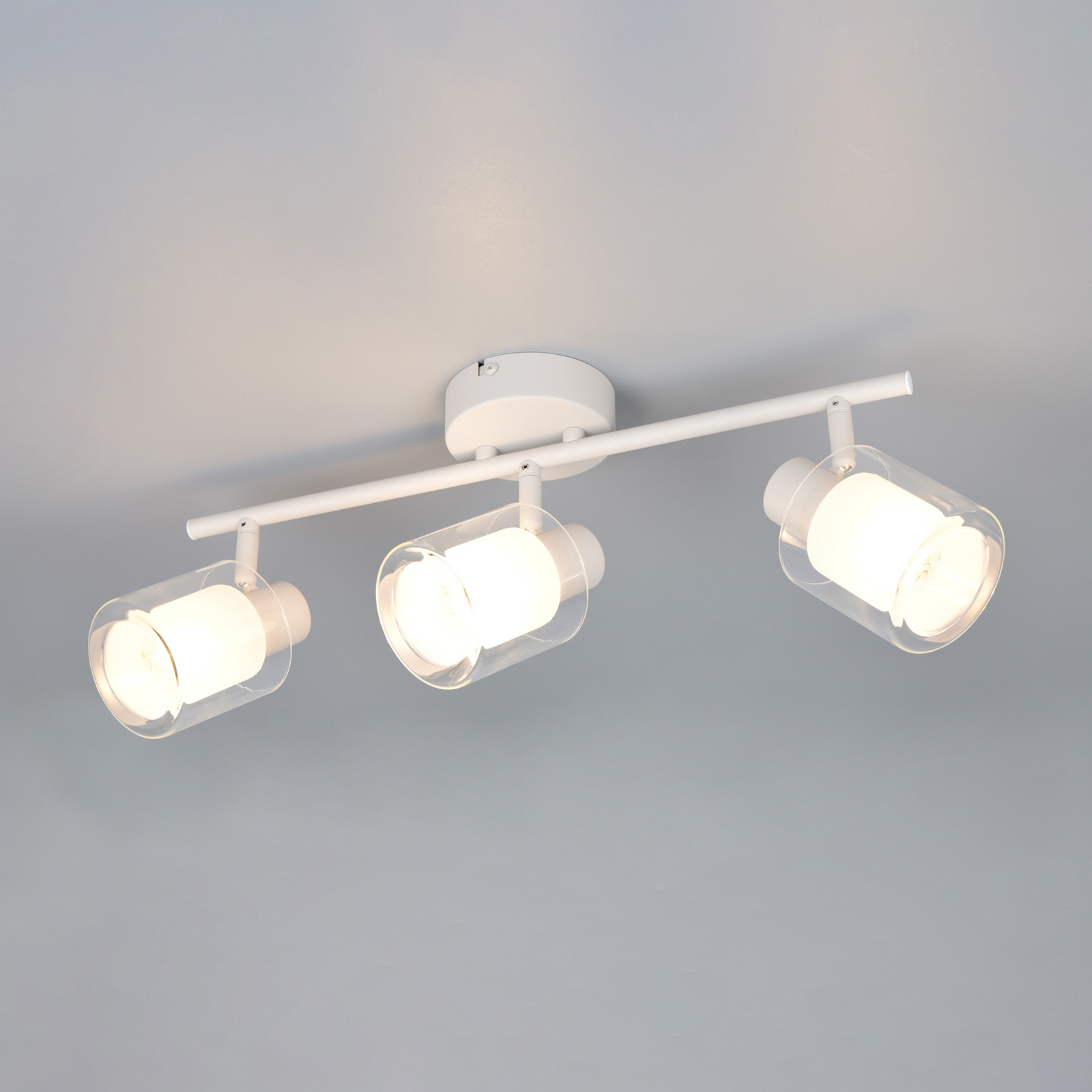 Plafoniera Neralo, a 3 luci, grigio chiaro, metallo, E14 Plafoniera Neralo, a 3 luci, grigio chiaro, metallo, E14