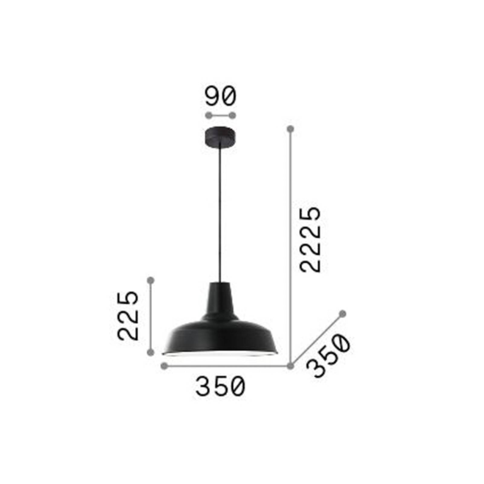 Ideallux Ideal Lux Moby hänglampa kopparfärgad metall Ø 35 cm