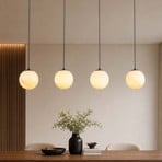 Hängeleuchte Carrara, 4-fl. lang, braun, Glas marmoriert