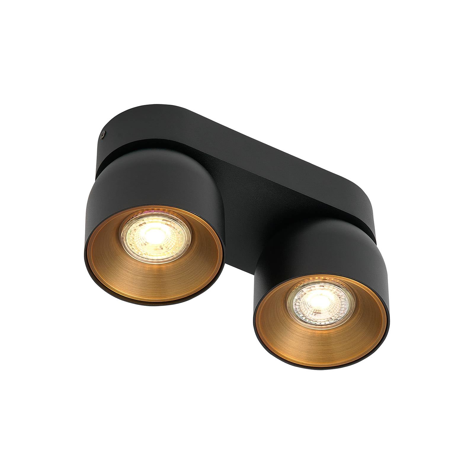 Downlight Pitcher, GU10, zweiflammig, Metall, schwarz