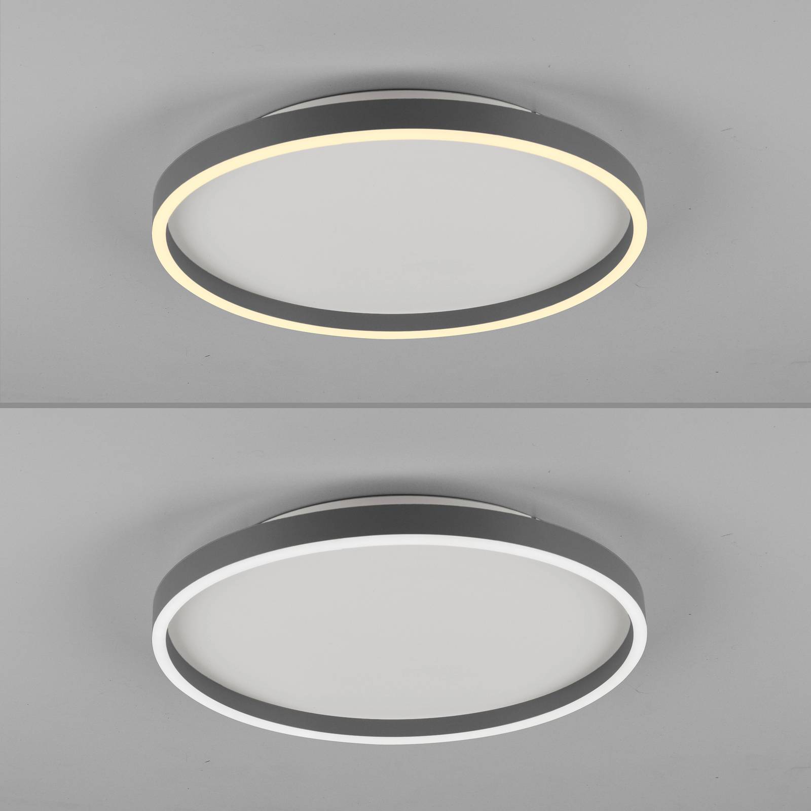 Lampa sufitowa LED Madlen, czarna, Ø 40 cm, aluminium, 3 000 K, ściemniana