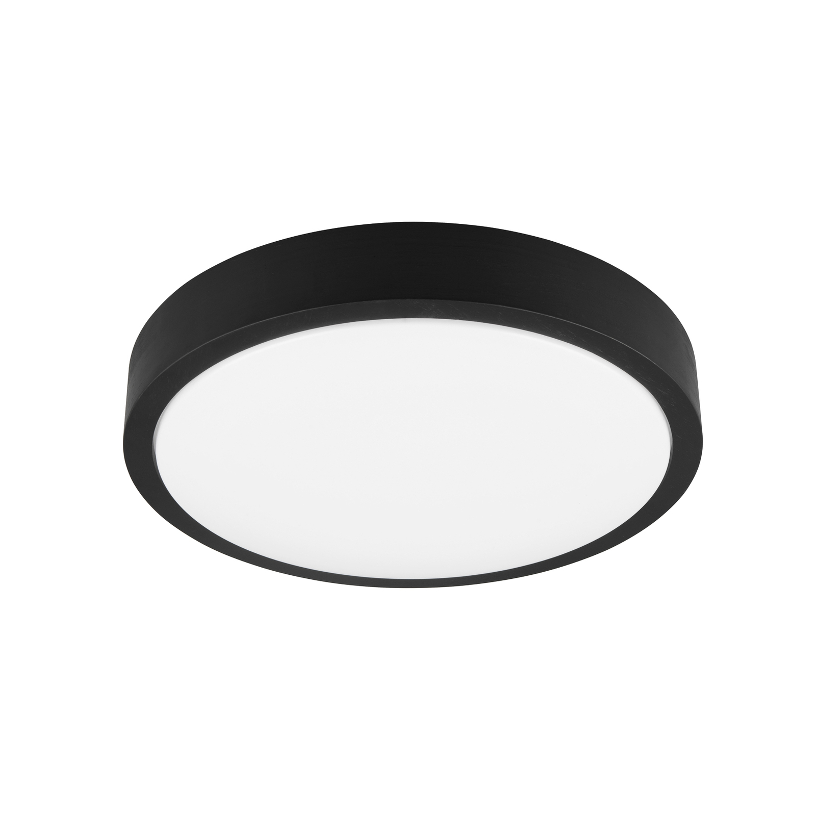 Plafonnier LED Iseo, noir, Ø 40 cm, intensité variable, bois