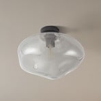 Lindby Lelia ceiling light, smoke grey, glass, Ø 35 cm