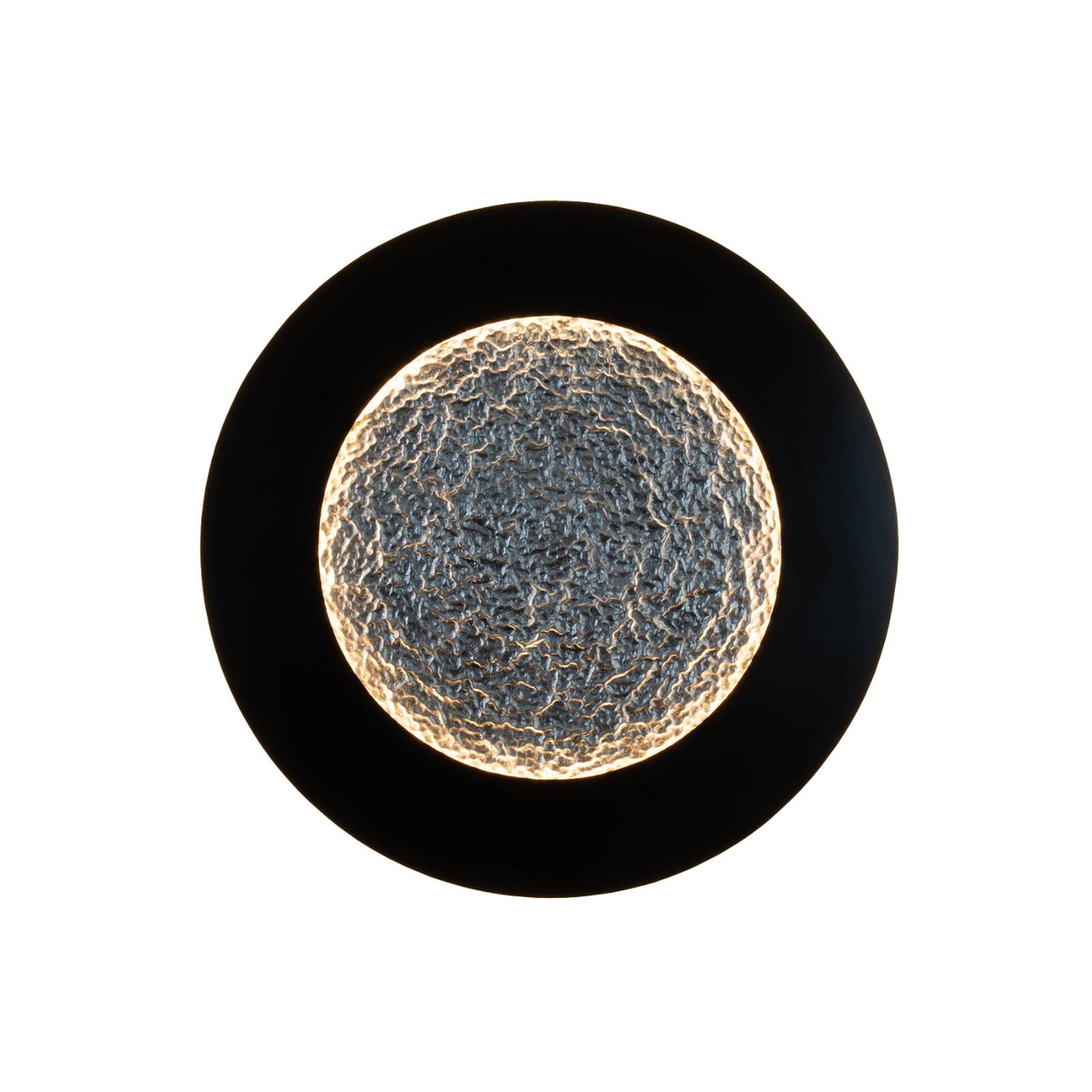 Bild von LED-Wandleuchte Luna Pietra, braun-schwarz/silber, Ø 80 cm