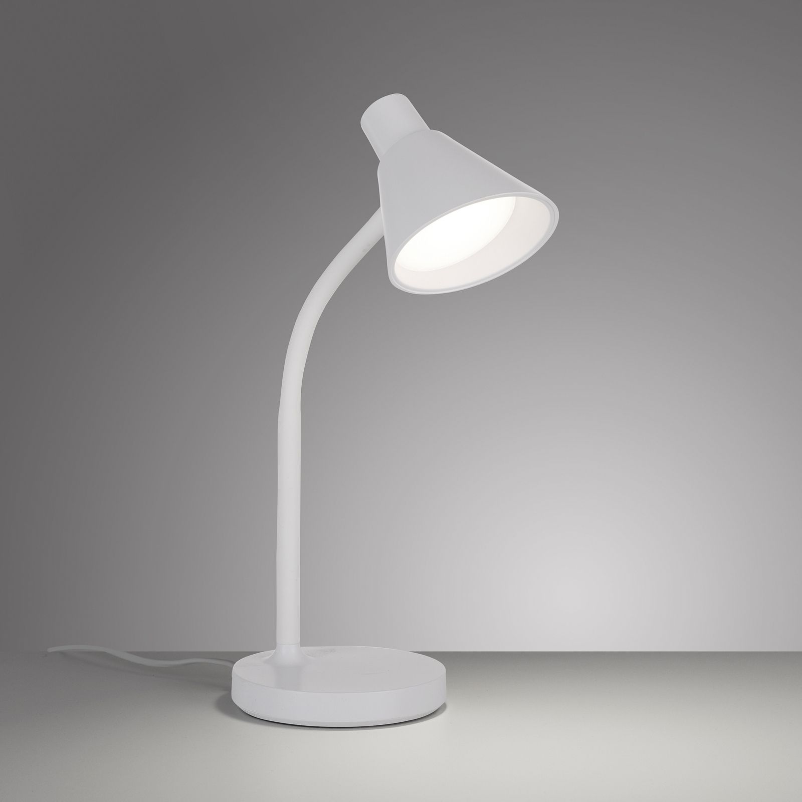 JUST LIGHT. LED stolová lampa Pixie, plast, biela