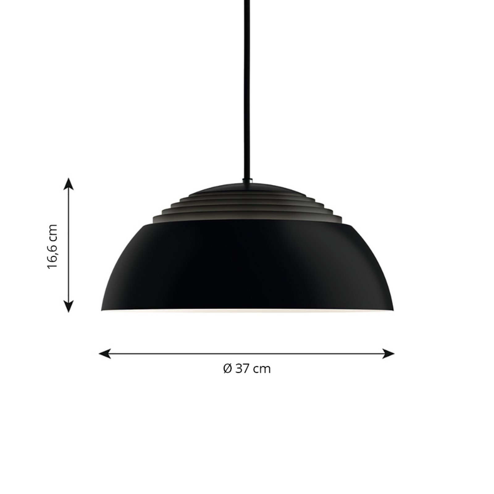 AJ Royal 370 LED Pendant Black - Louis Poulsen AJ Royal 370 LED Pendant Black - Louis Poulsen