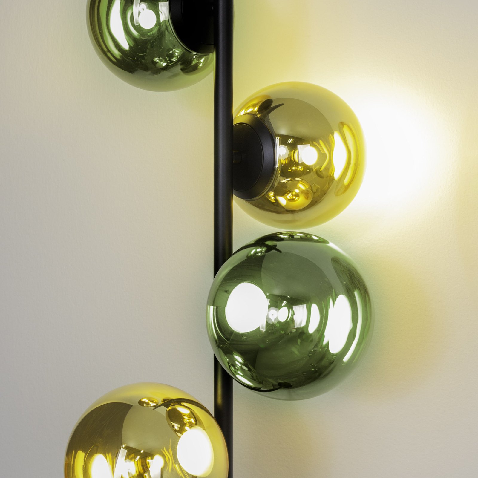 LED vloerlamp Altaïr goud/groen hoogte 160 cm 4-lamps glas