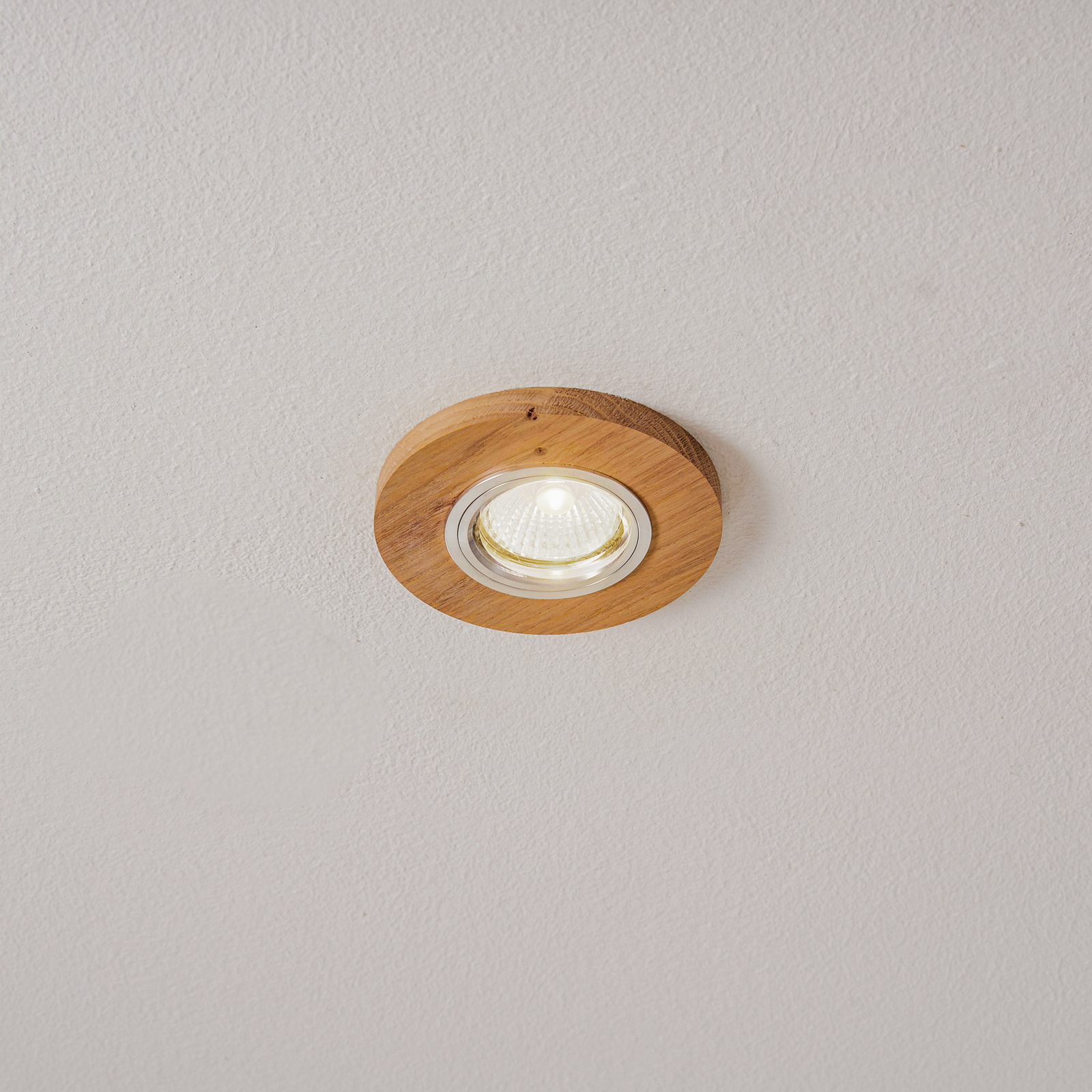 LED podhledové světlo Sirion, Ø 10 cm dub olej