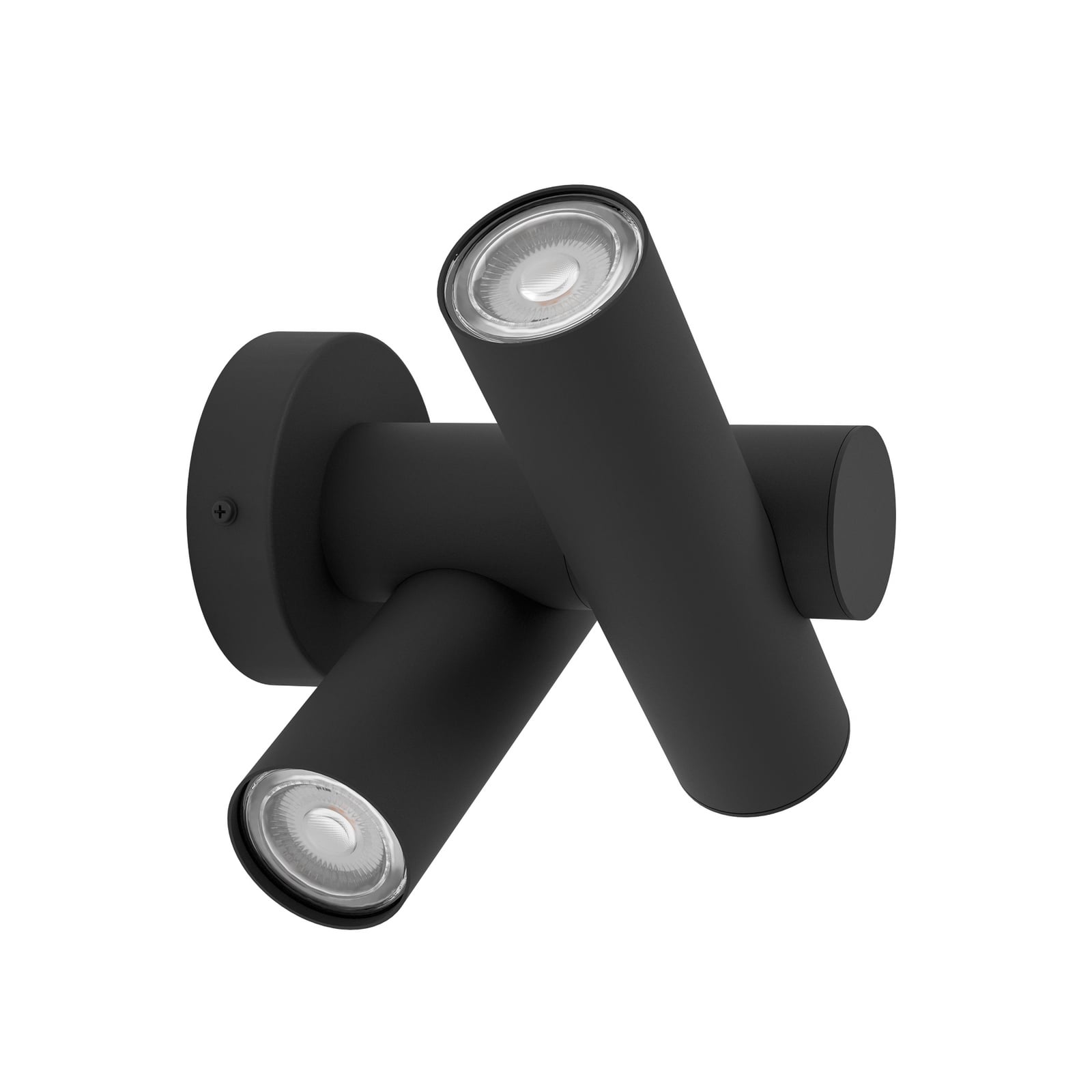 LED-Wandlampe Fossignano, Höhe 25 cm, schwarz, Metall 2-flg.