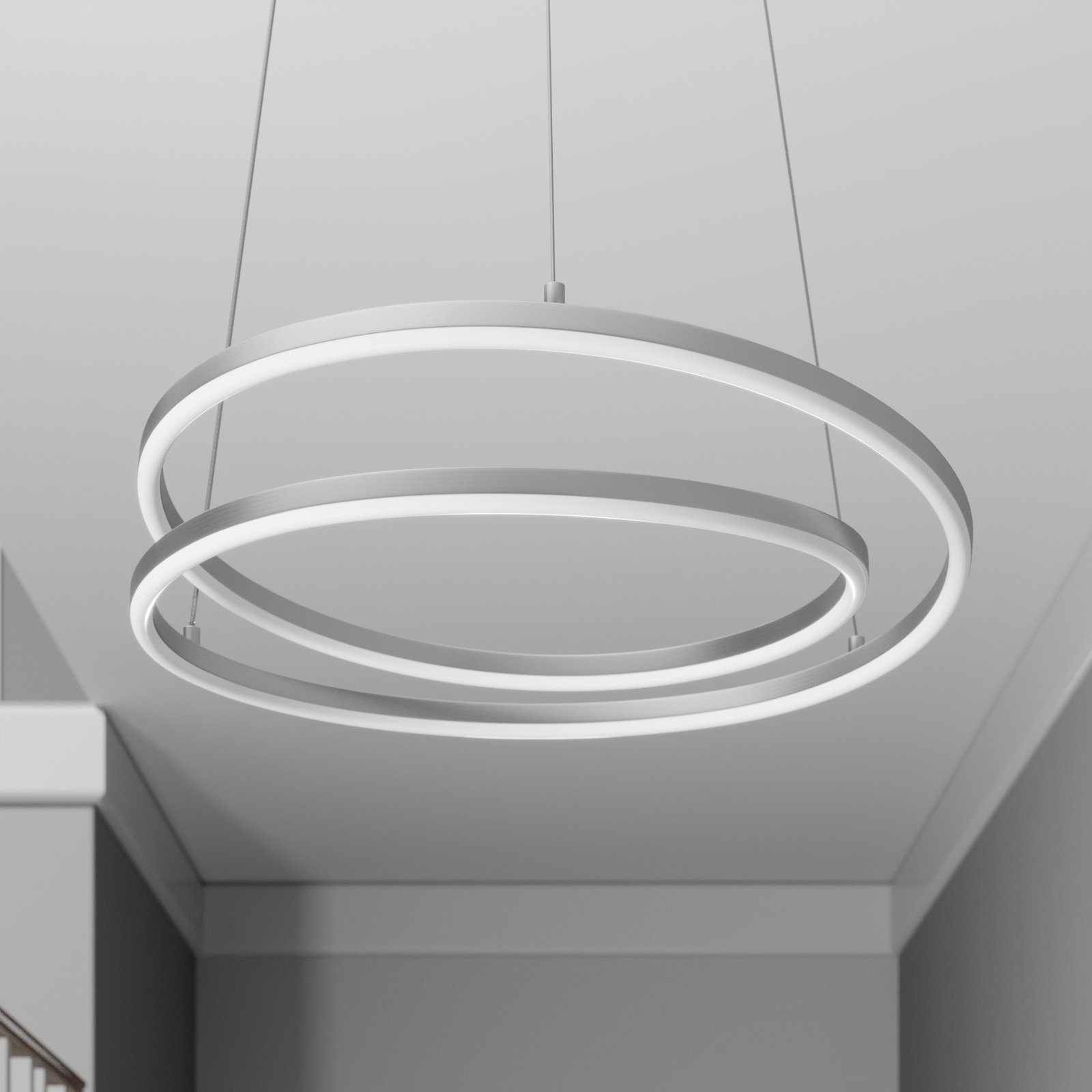 Lindby Davian LED hanglamp, dimbaar, nikkel