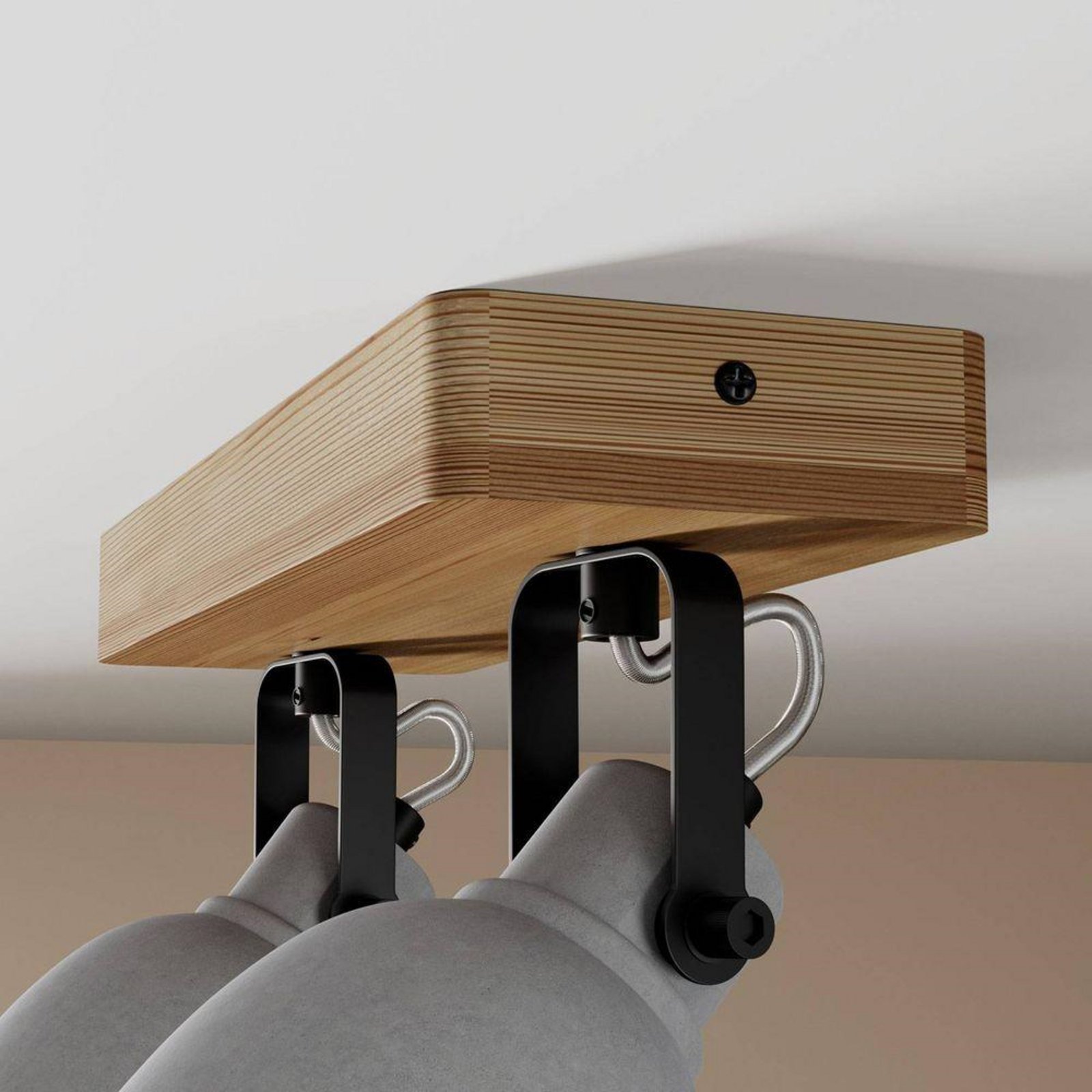 Mirka 2 Kattovalaisin Grey/Dark Wood - Lindby