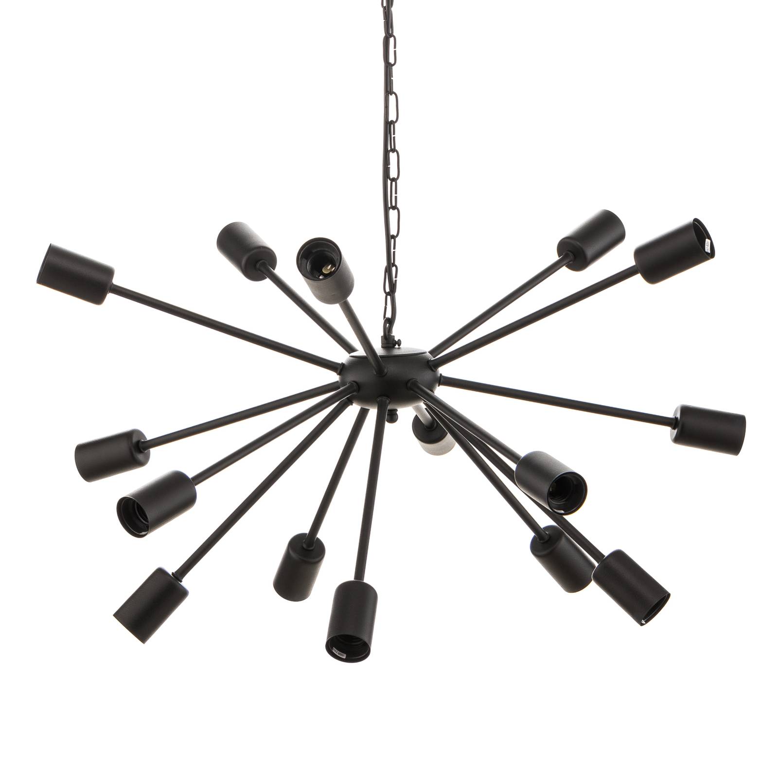 Lampa wisząca Rod Black XV, czarna, 15-punktowa