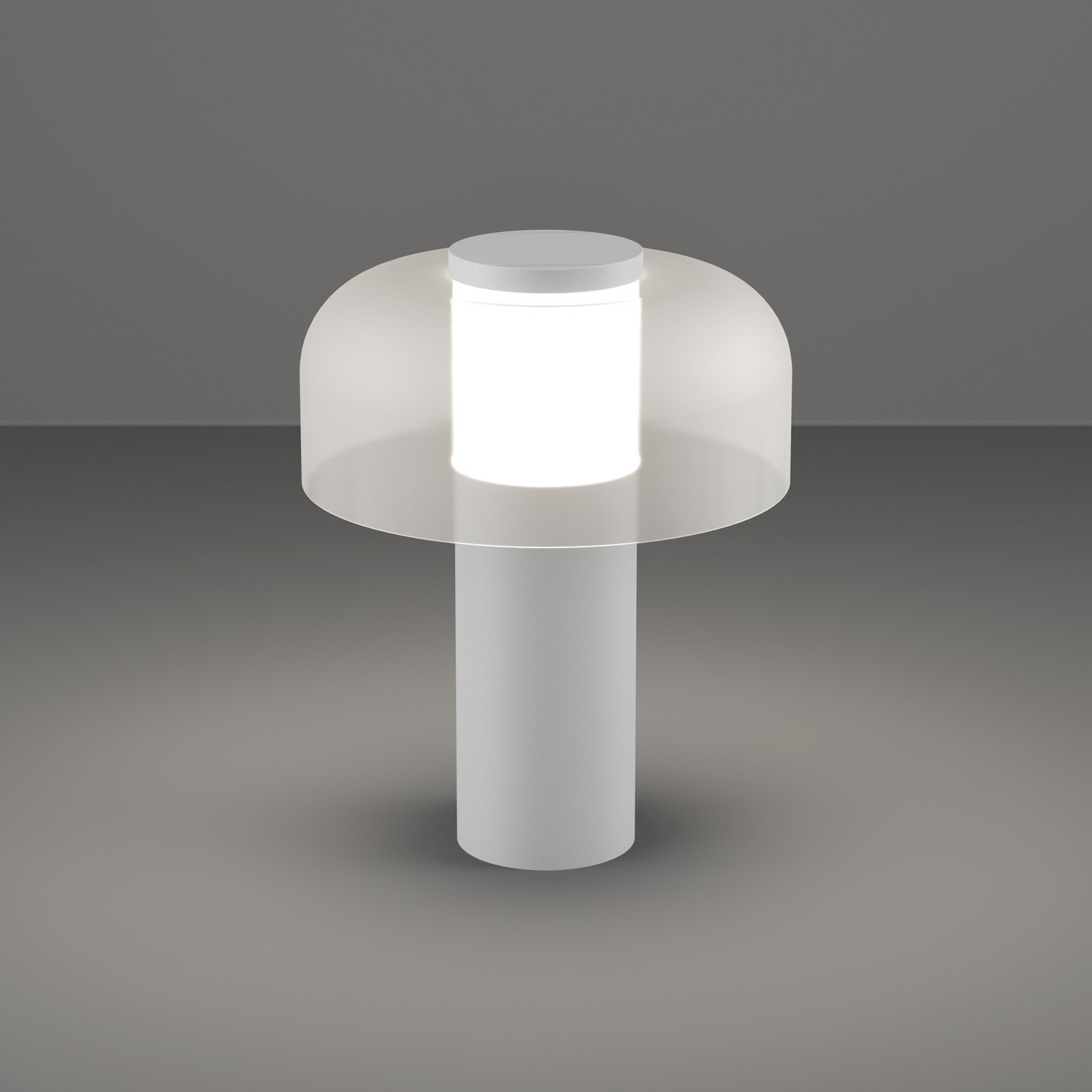 LED-Akku-Tischlampe Ponente, Ø 16 cm, weiß, CCT, dimmbar