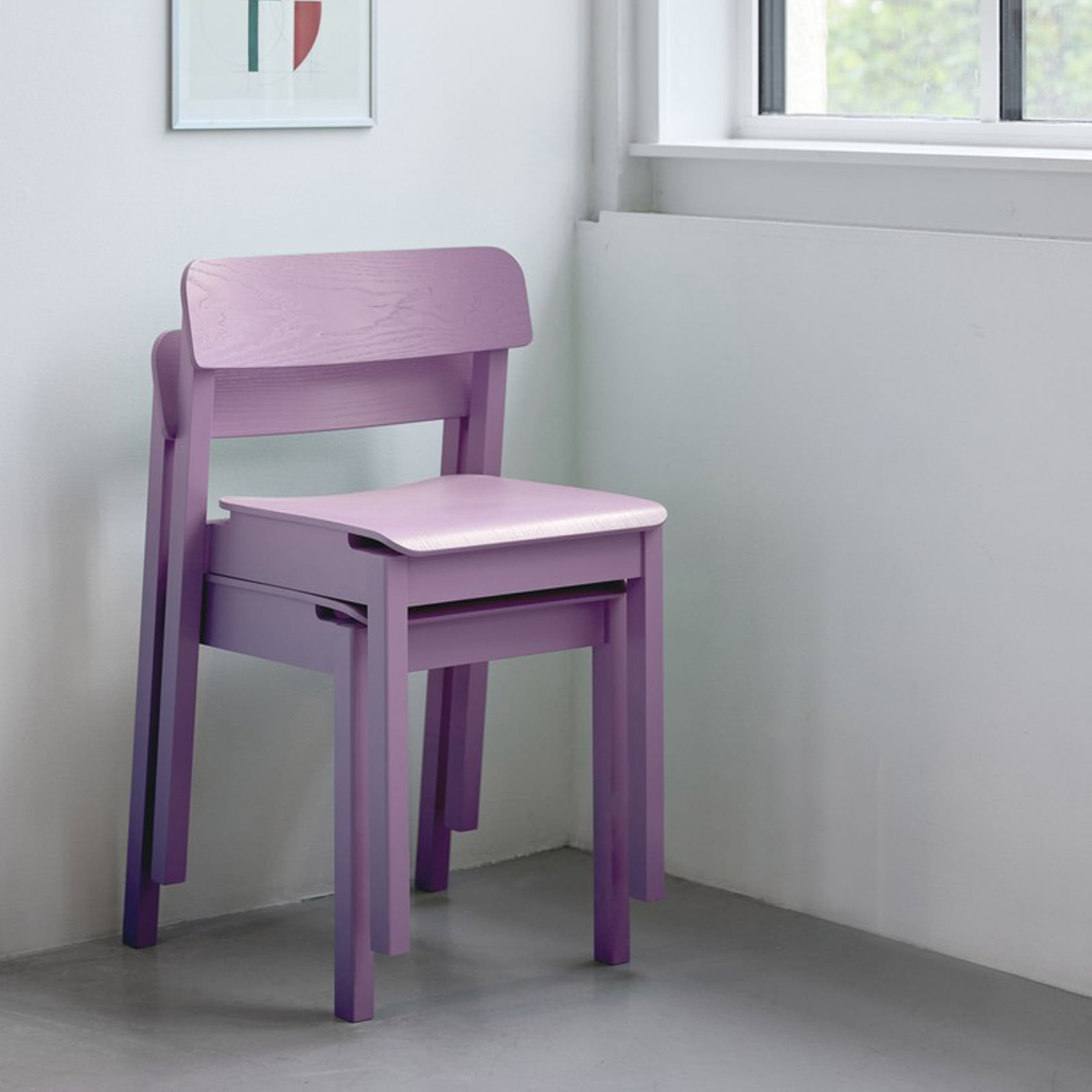 EVERYDAY-stol, lys lilla, høyde 75 cm, eik – Moebe