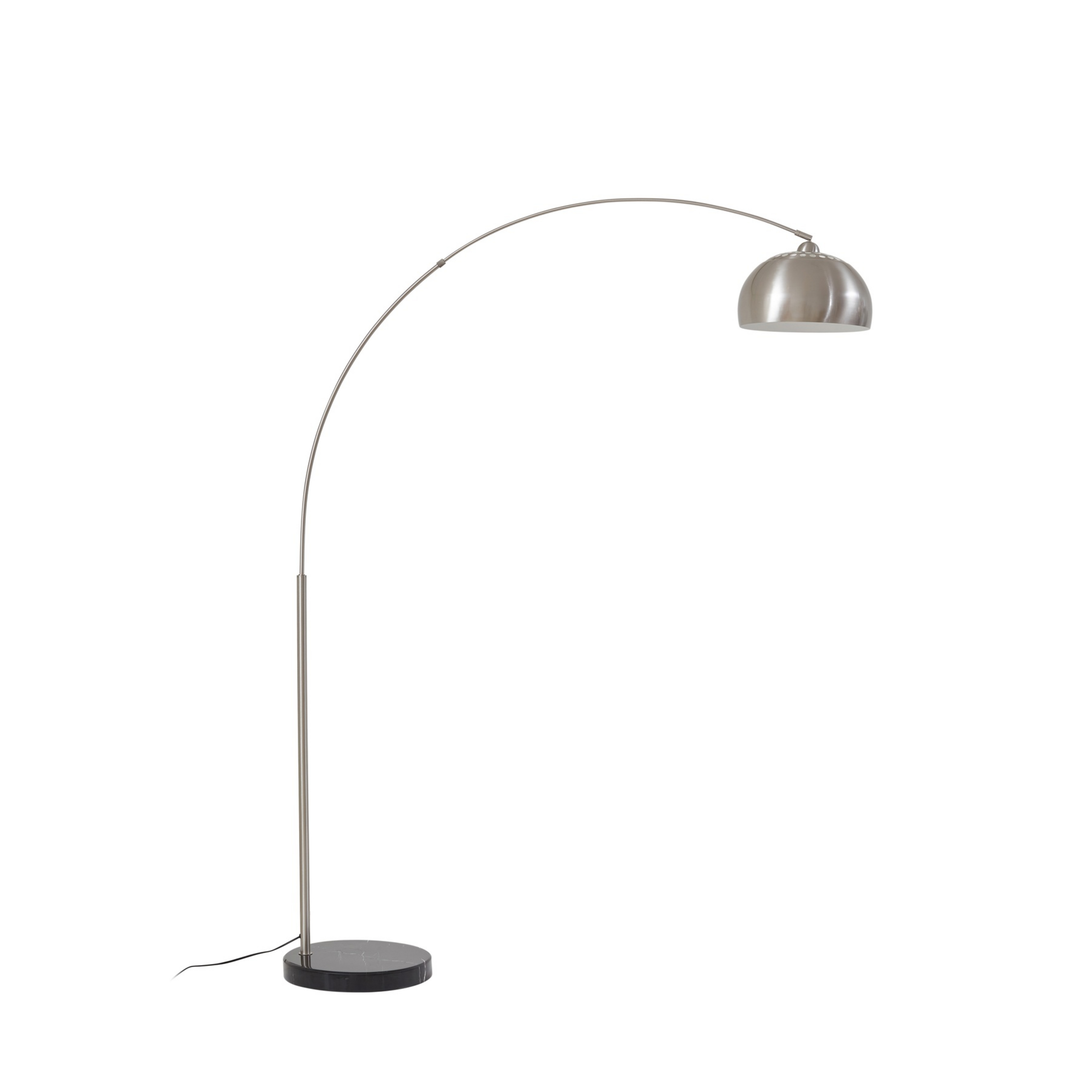 Candeeiro de arco Hernando, níquel, altura 188 cm, aço - Lindby
