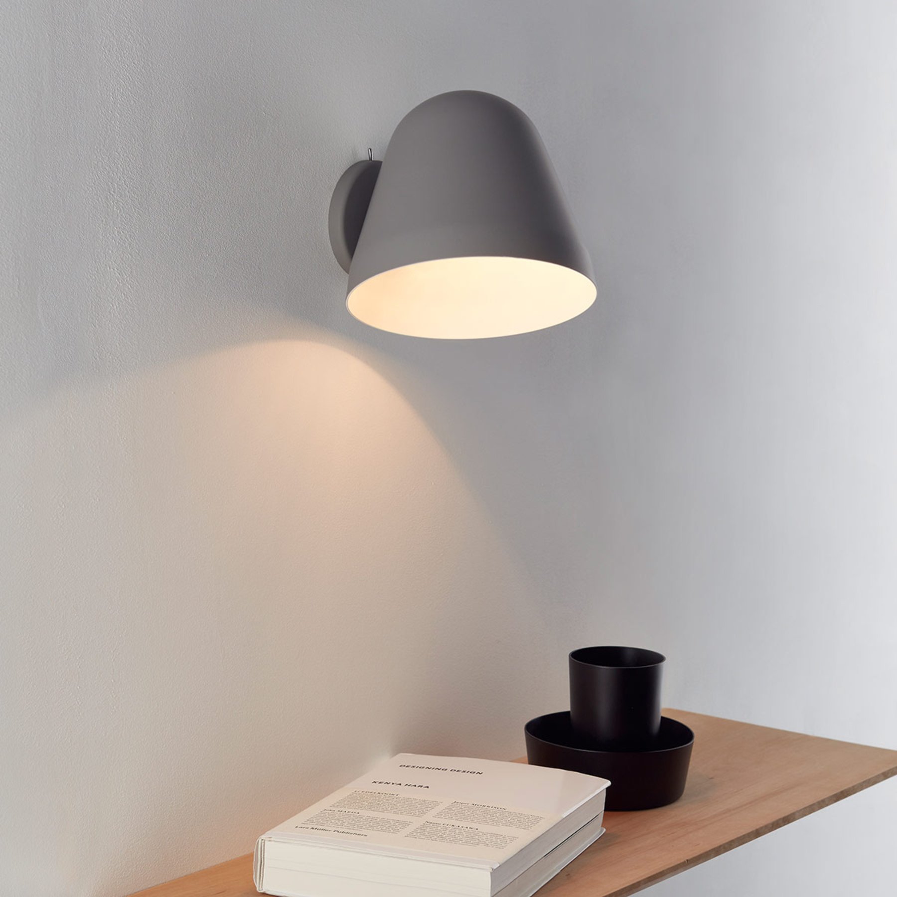 NYTA Nyta Tilt Wall Short wall light, grey, for Living / Dining Room, aluminium, E14, 46 W, energy efficiency: A++, H: 18 cm