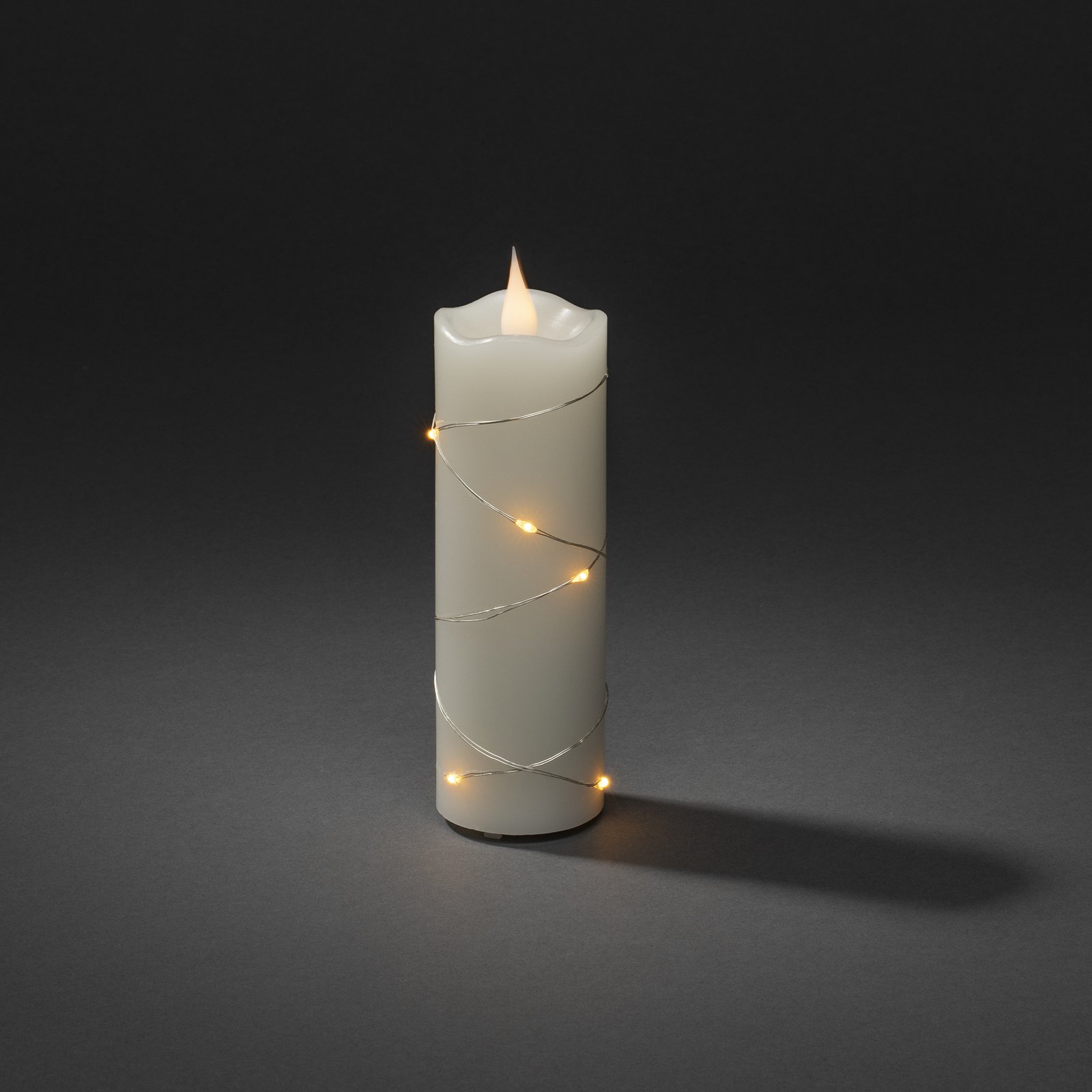 Candela LED di cera crema colore luce ambra 15,2cm